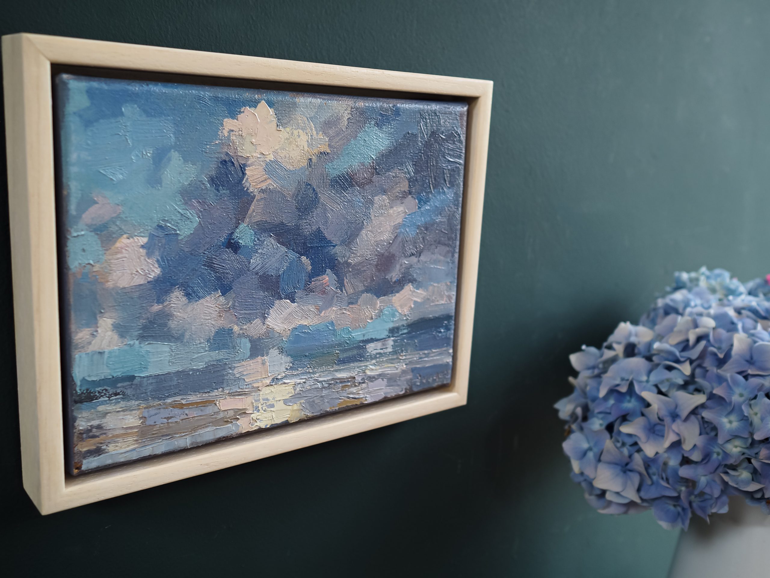 Light Break oil painting by Bairbre Duggan landscape clouds West of Ireland landscape painting Irish art