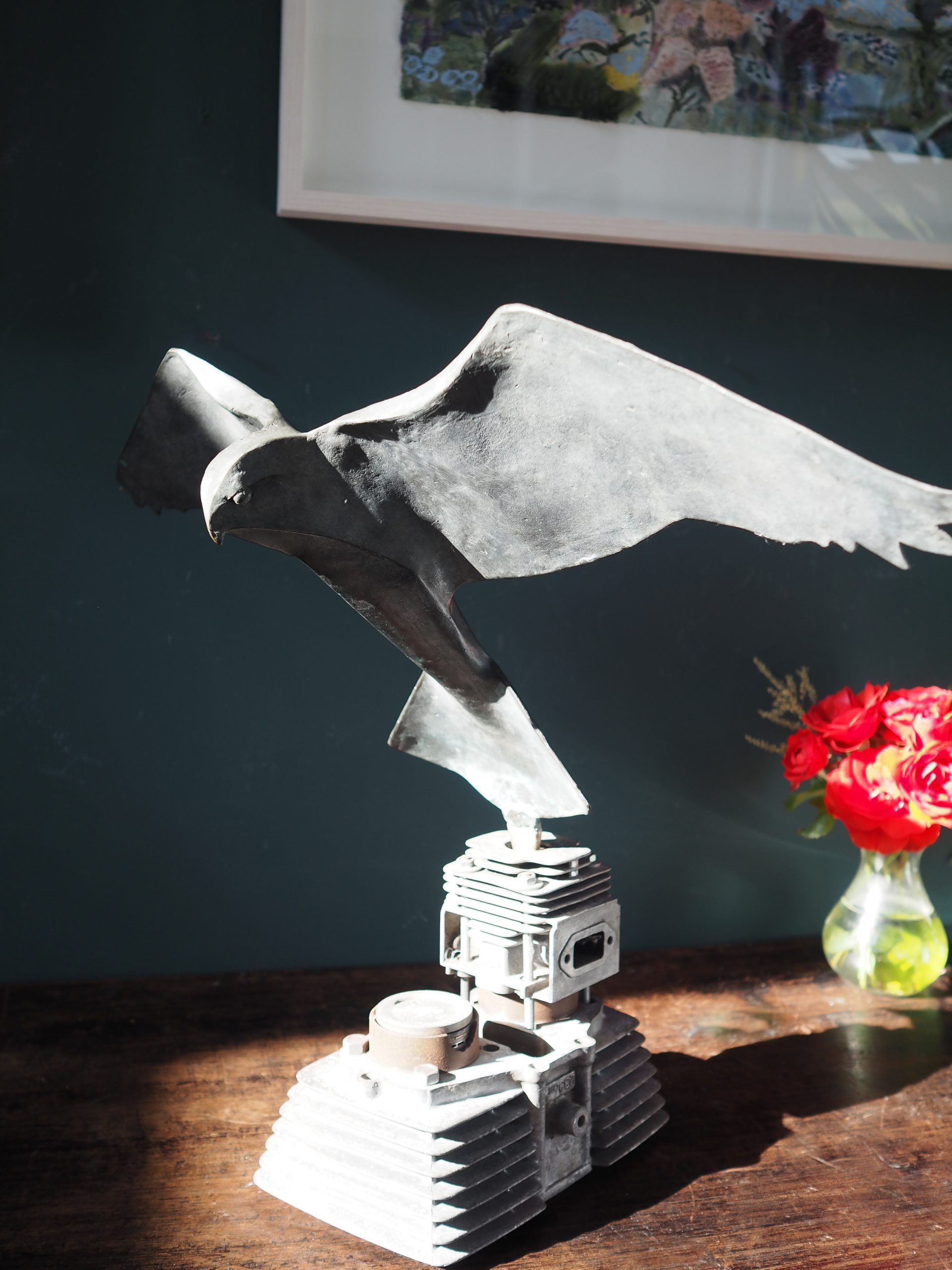 Krys Pomeroy Bronze Kestrel Kilbaha Gallery Irish Art Sculpture Gallery in Clare