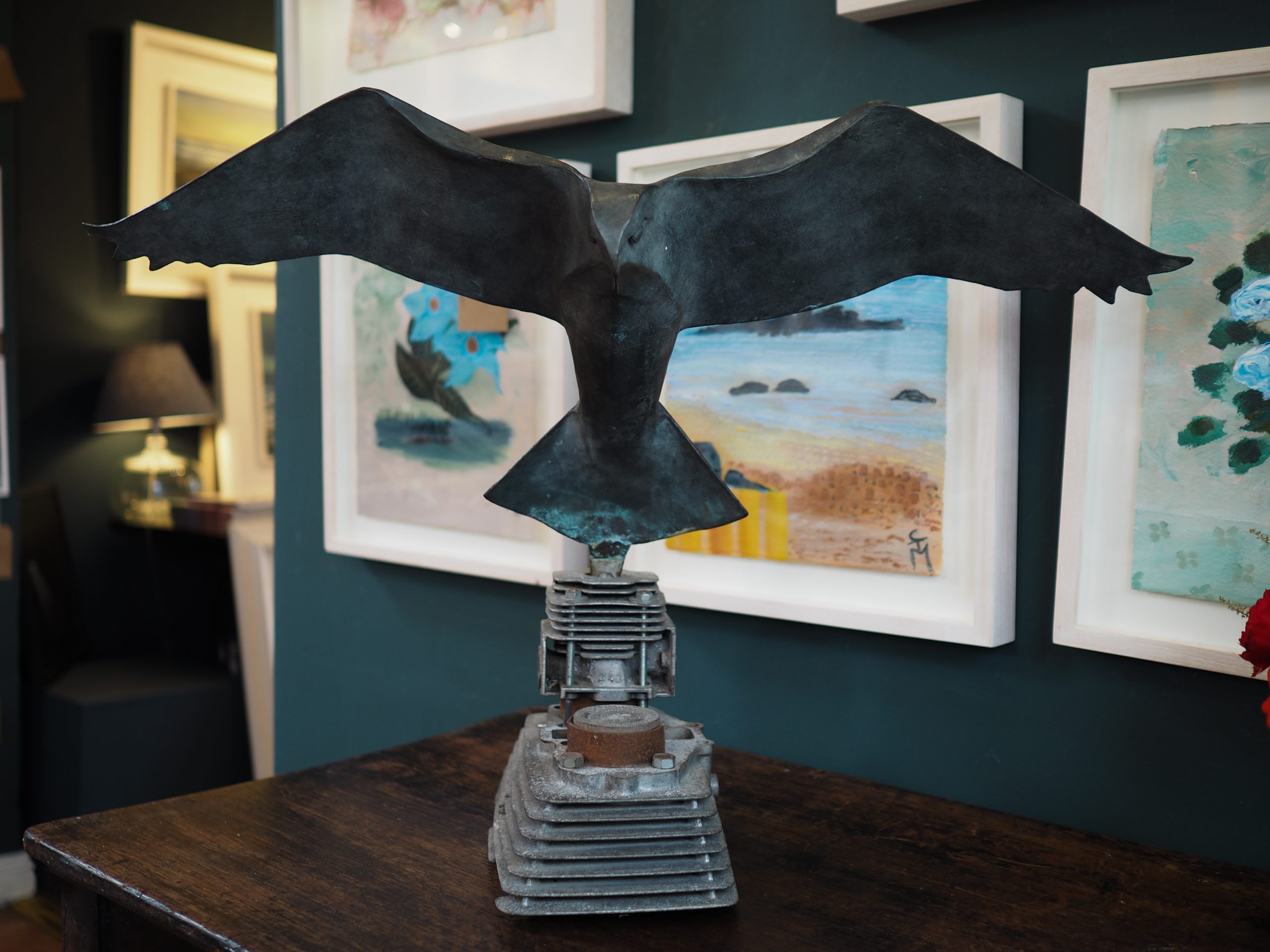 Krys Pomeroy Bronze Kestrel Kilbaha Gallery Irish Art Sculpture Gallery in Clare