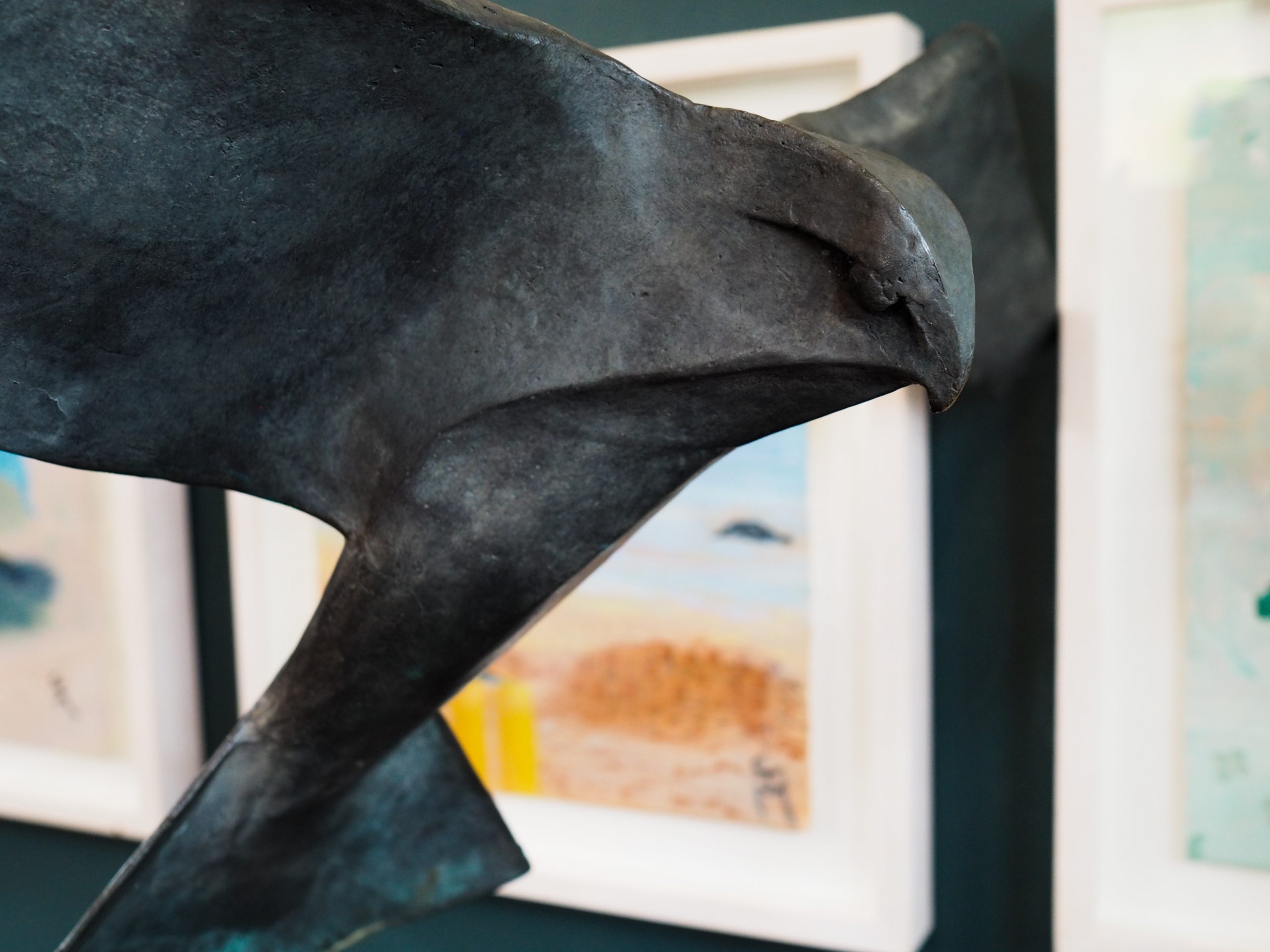 Krys Pomeroy Bronze Kestrel Kilbaha Gallery Irish Art Sculpture Gallery in Clare