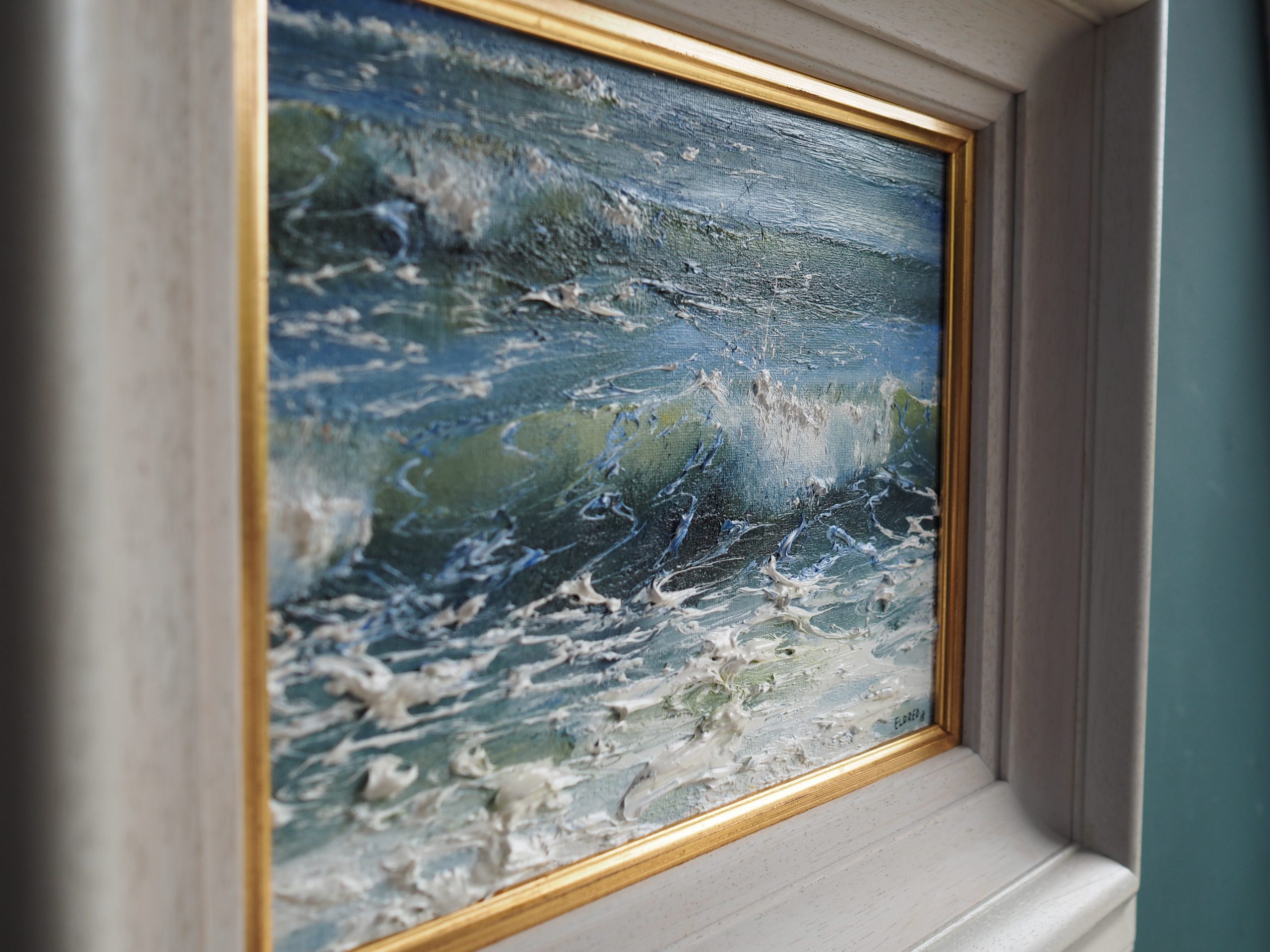 Waves by Mark Eldred oil painting Atlantic Ocean seascape waves white horses Irish coast Irish art contemporary oils