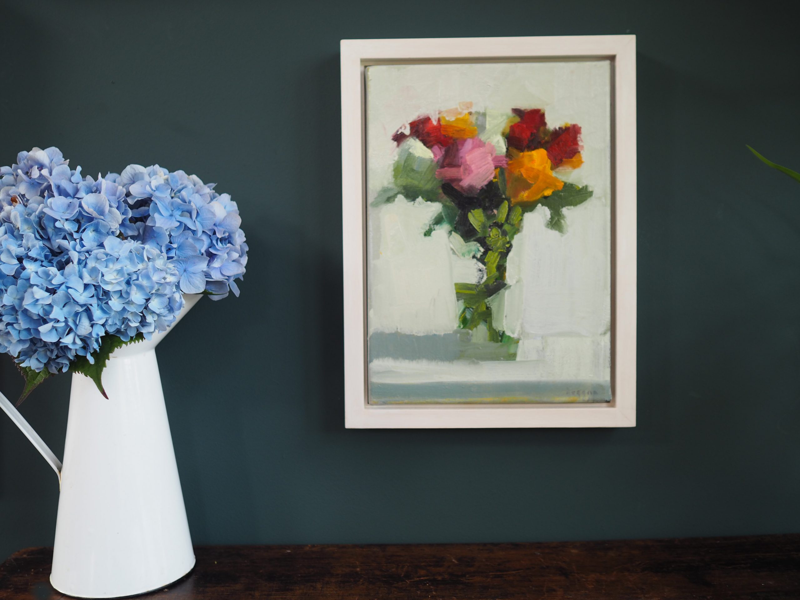 Bairbre Duggan Roses 2022 Irish Art oil on canvas painting gallery in Clare Kilbaha Gallery