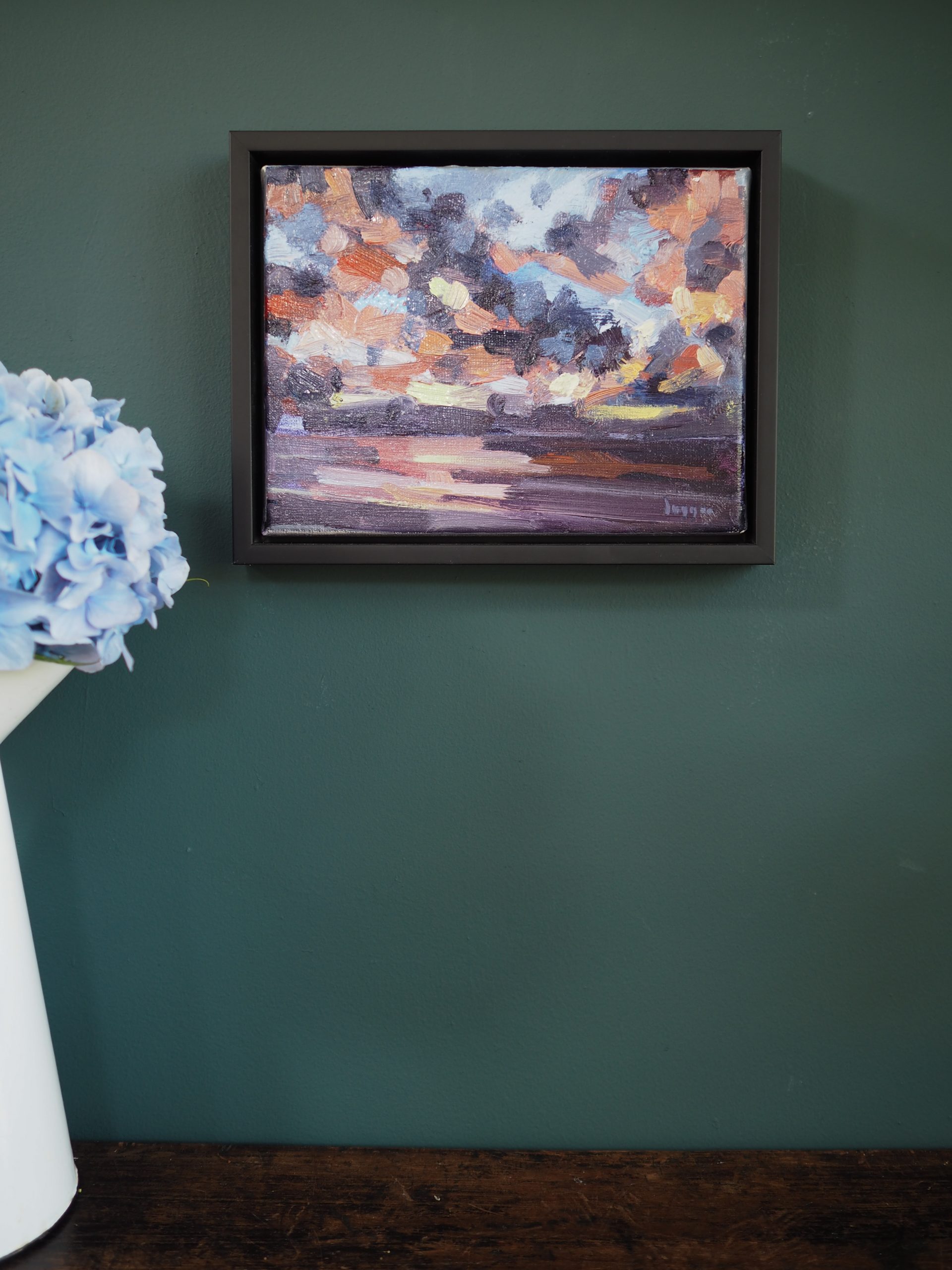 Bairbre Duggan Sunset Irish Art oil on canvas painting gallery in Clare Kilbaha Gallery
