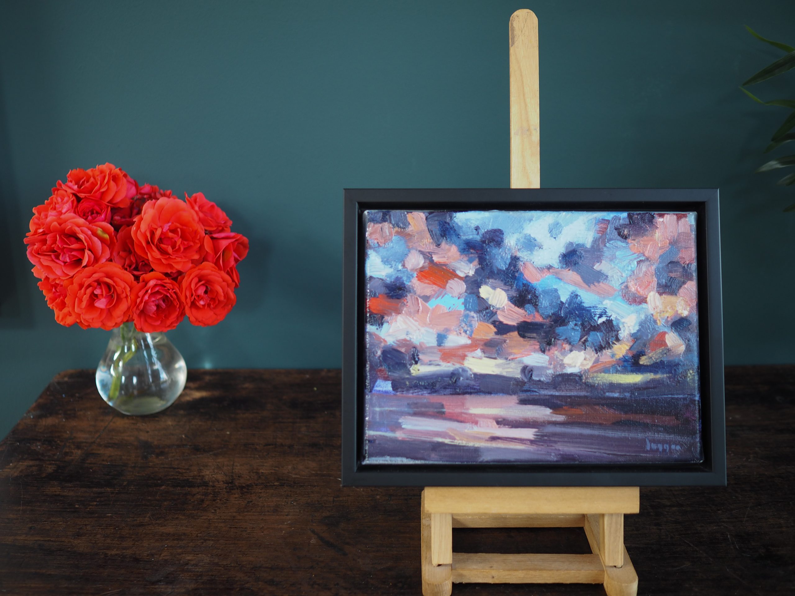 Bairbre Duggan Sunset Irish Art oil on canvas painting gallery in Clare Kilbaha Gallery