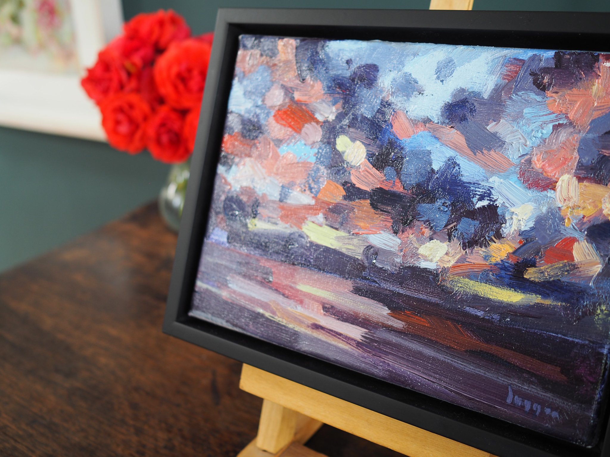 Bairbre Duggan Sunset Irish Art oil on canvas painting gallery in Clare Kilbaha Gallery