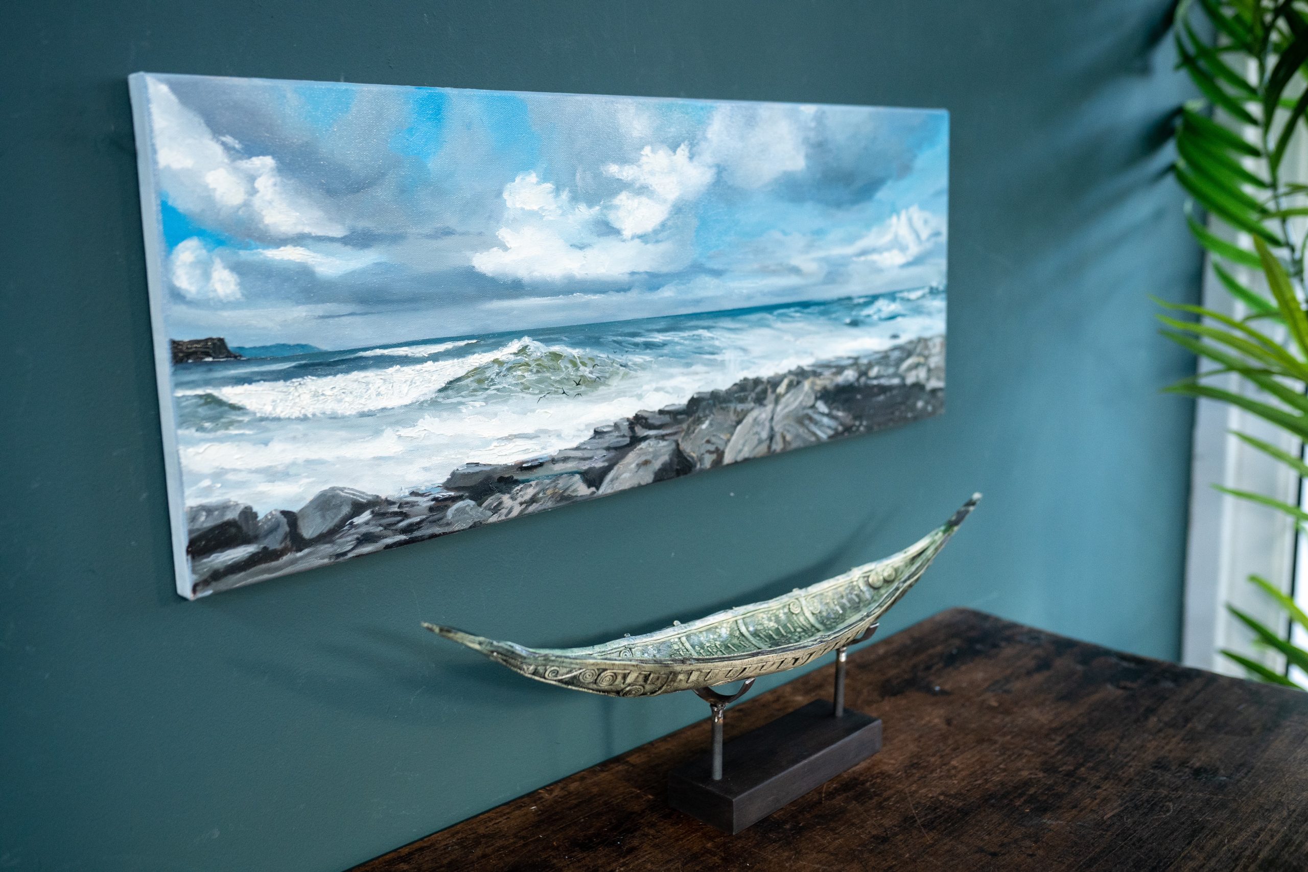 Off Doolin Pier by the artist D Irish art seascape oil painting original art Doolin Co Clare WAW interiors art painting gift