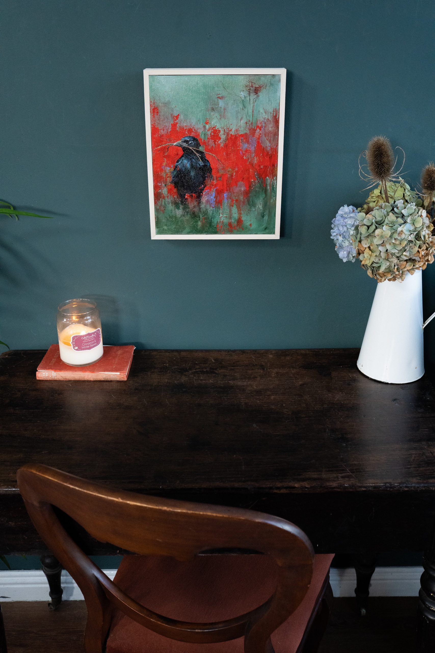 Sallyann Beirne contemporary artist oil on canvas striking artwork Irish art gift paintings cow birds crows magpies nature environment kilbaha gallery Irish interiors contemporary homes
