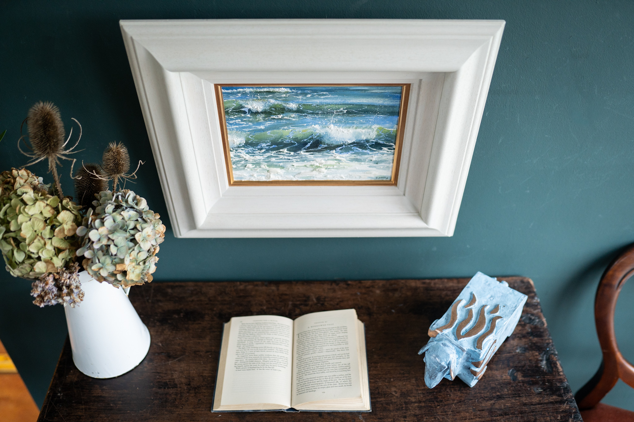 Mark Eldred waves oil on canvas framed Irish art Interiors seascape kilbaha gallery Ireland art