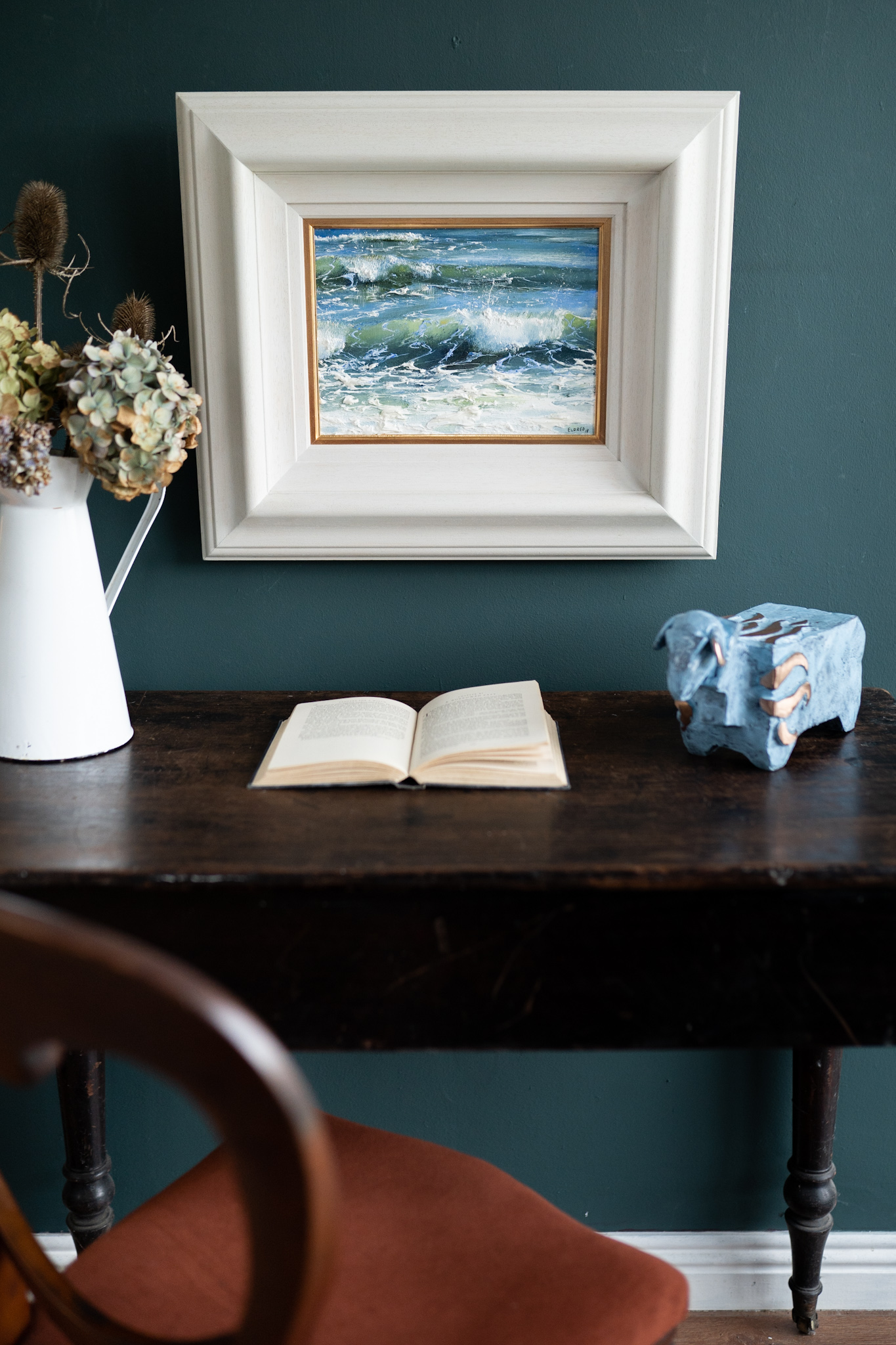 Mark Eldred waves oil on canvas framed Irish art Interiors seascape kilbaha gallery Ireland art