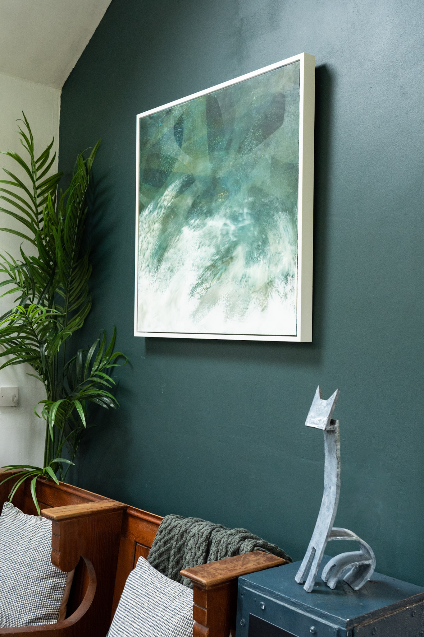 Gillian Murphy oil and cold wax original art Irish art Tempest SURF stormy seas seascape abstract art Irish art Interiors Colour Painting