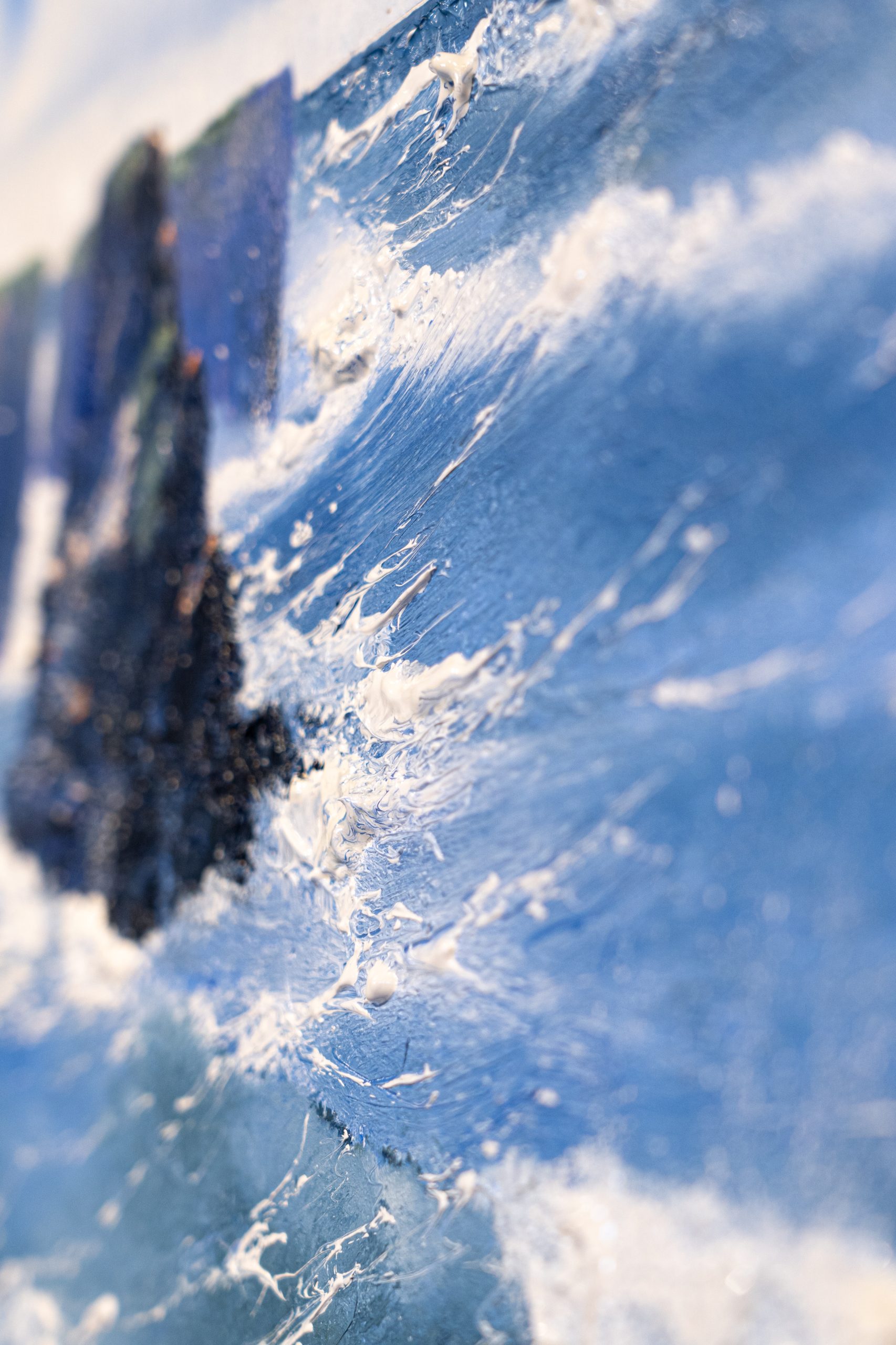 Mark Eldred Magnificent Loop Head WAW Ireland Cliff Coast original art oil painting oil on canvas striking art large art five foot wide framed piece of art Ireland Atlantic Ocean Ireland