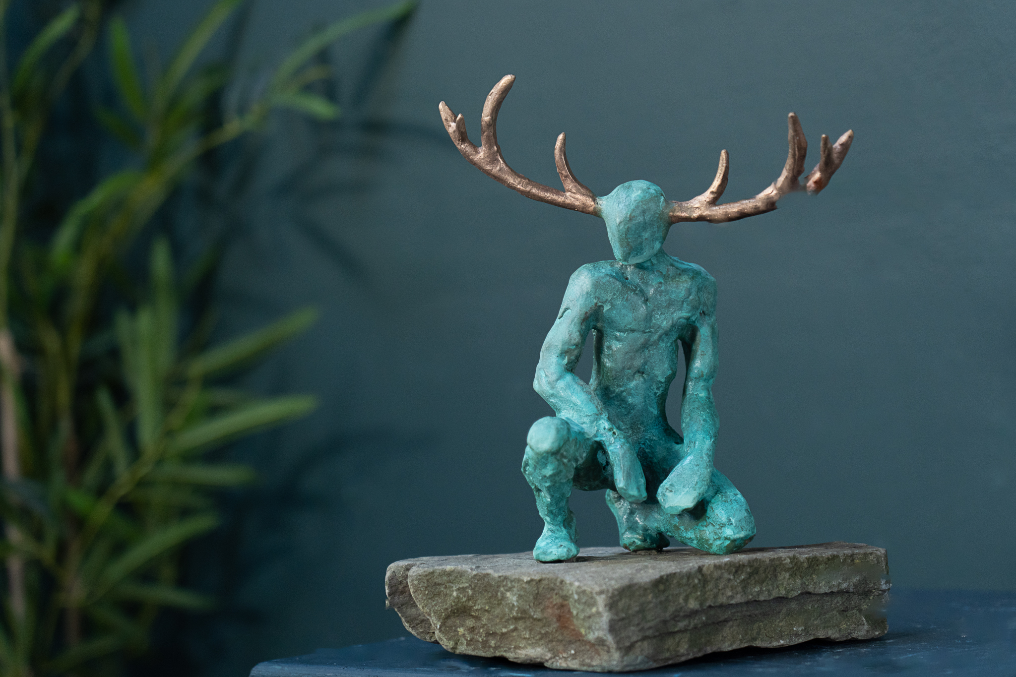 Adam Pomeory bronze figures crouching goddess and crouching god Irish art original Irish art bronze foundry Ireland Kilbaha Gallery