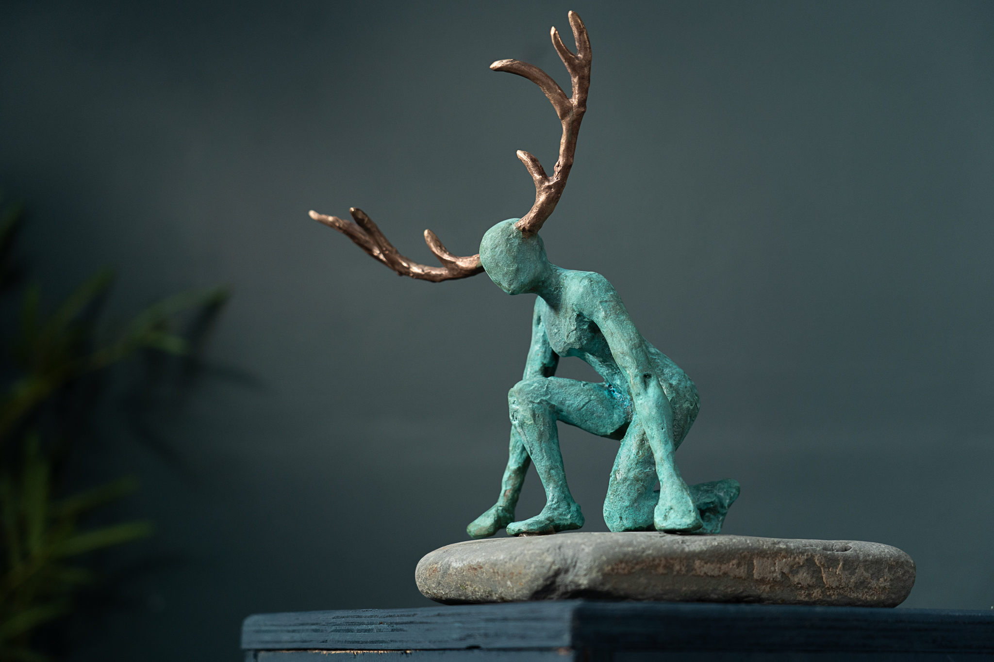 Adam Pomeory bronze figures crouching goddess and crouching god Irish art original Irish art bronze foundry Ireland Kilbaha Gallery