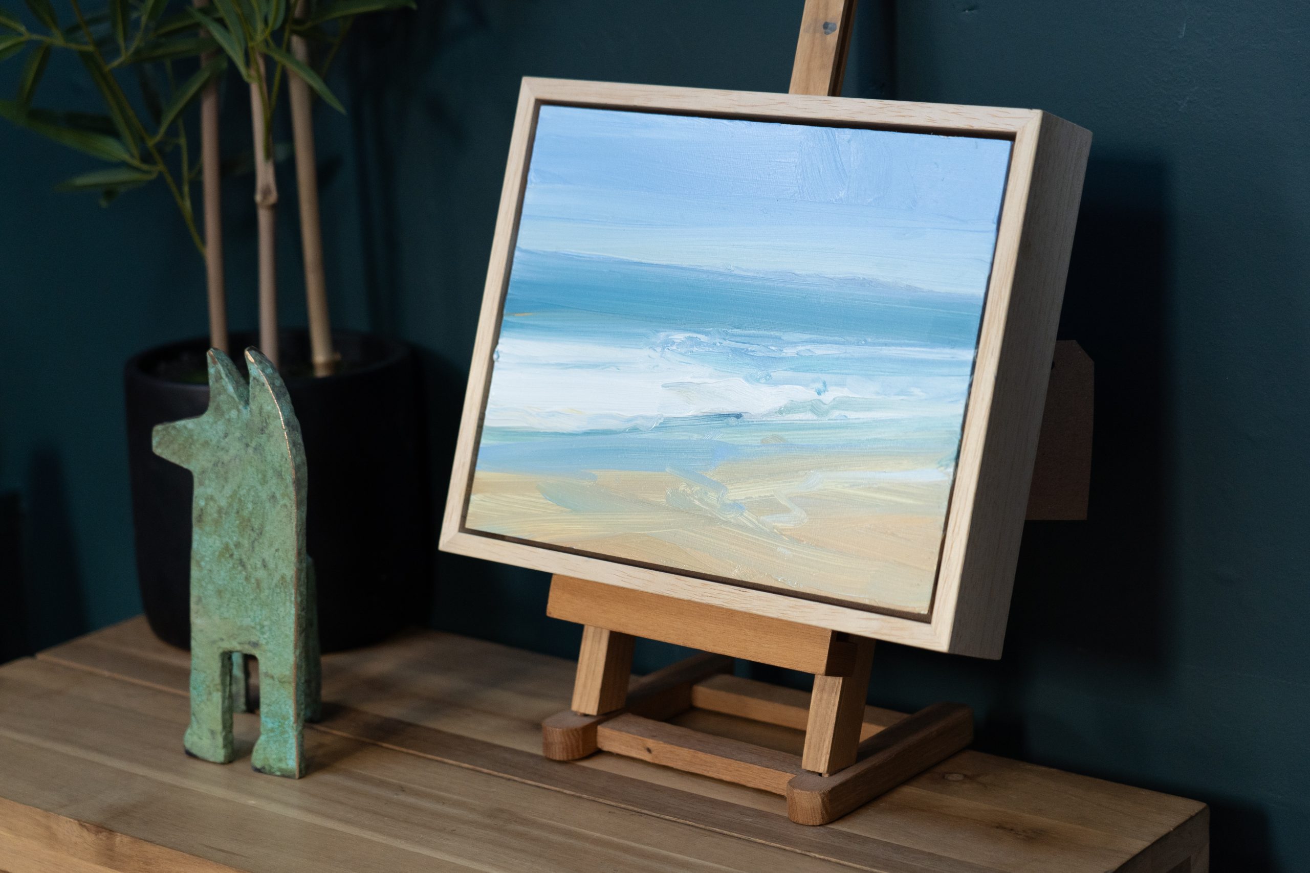 Kaye Maahs Fanore WAW beach strand seascape original oil painting collectable oils on canvas framed beautiful wildflower collectable original piece Ireland Irish gift Kilbaha Gallery