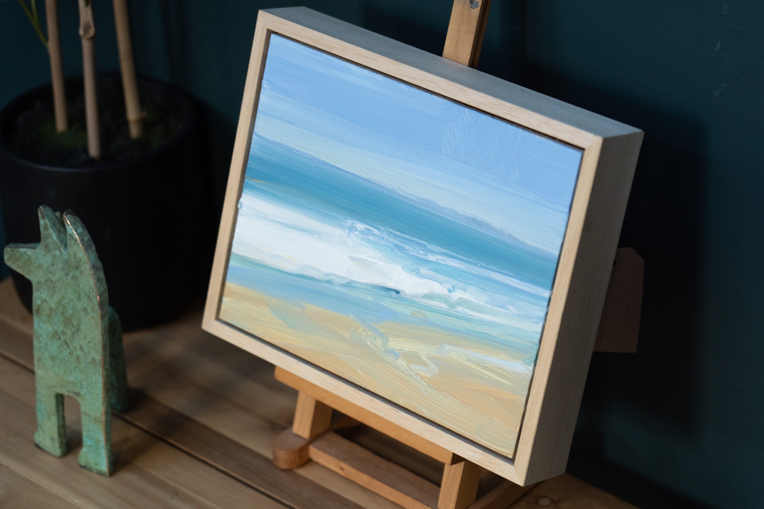 Kaye Maahs Fanore WAW beach strand seascape original oil painting collectable oils on canvas framed beautiful wildflower collectable original piece Ireland Irish gift Kilbaha Gallery