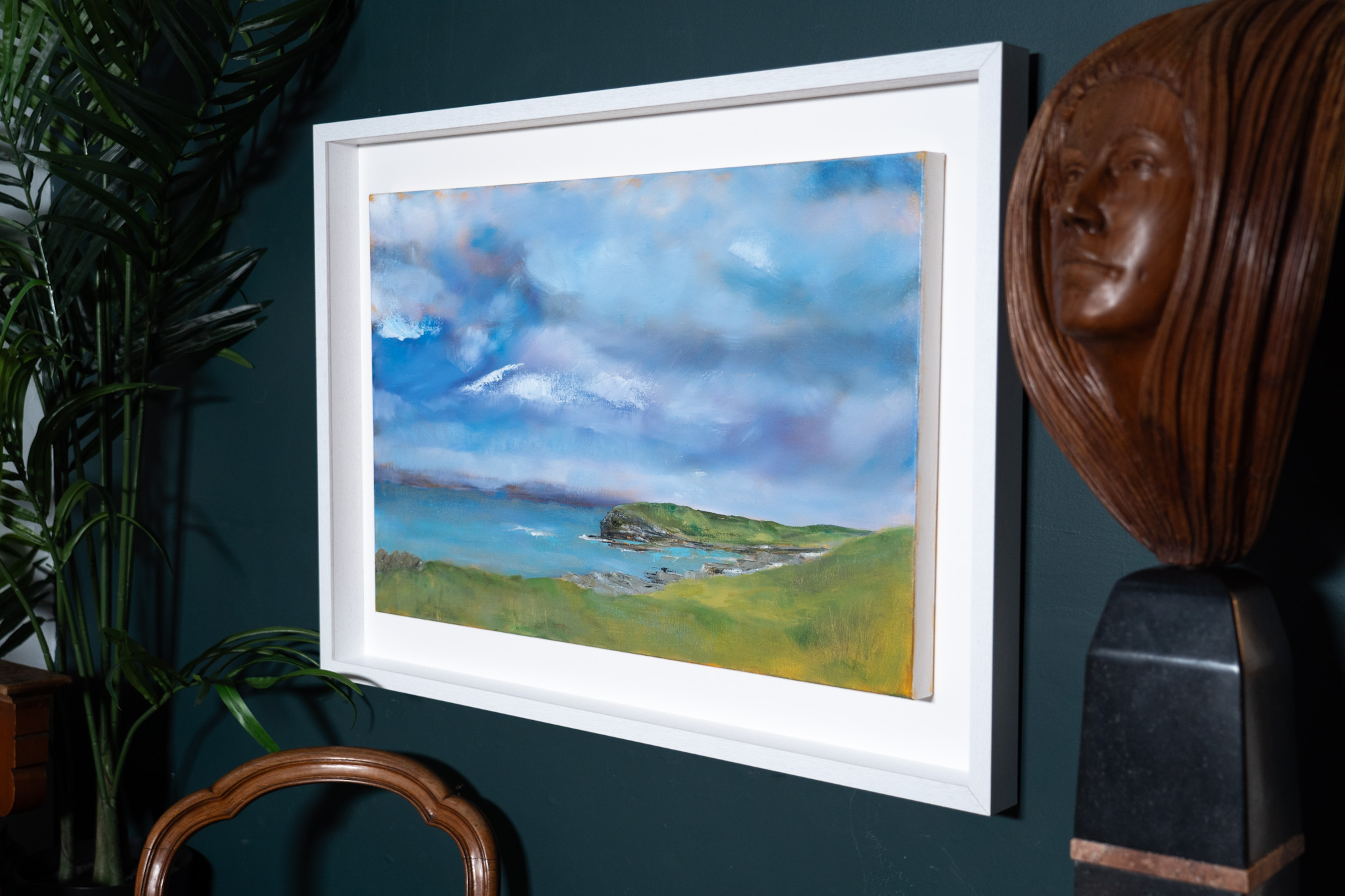 Claire McMahon seascape Ireland oil on canvas striking skyscape Irish Interiors beautiful painting WAW Ireland Irish Interiors striking landscape seascape skyscape