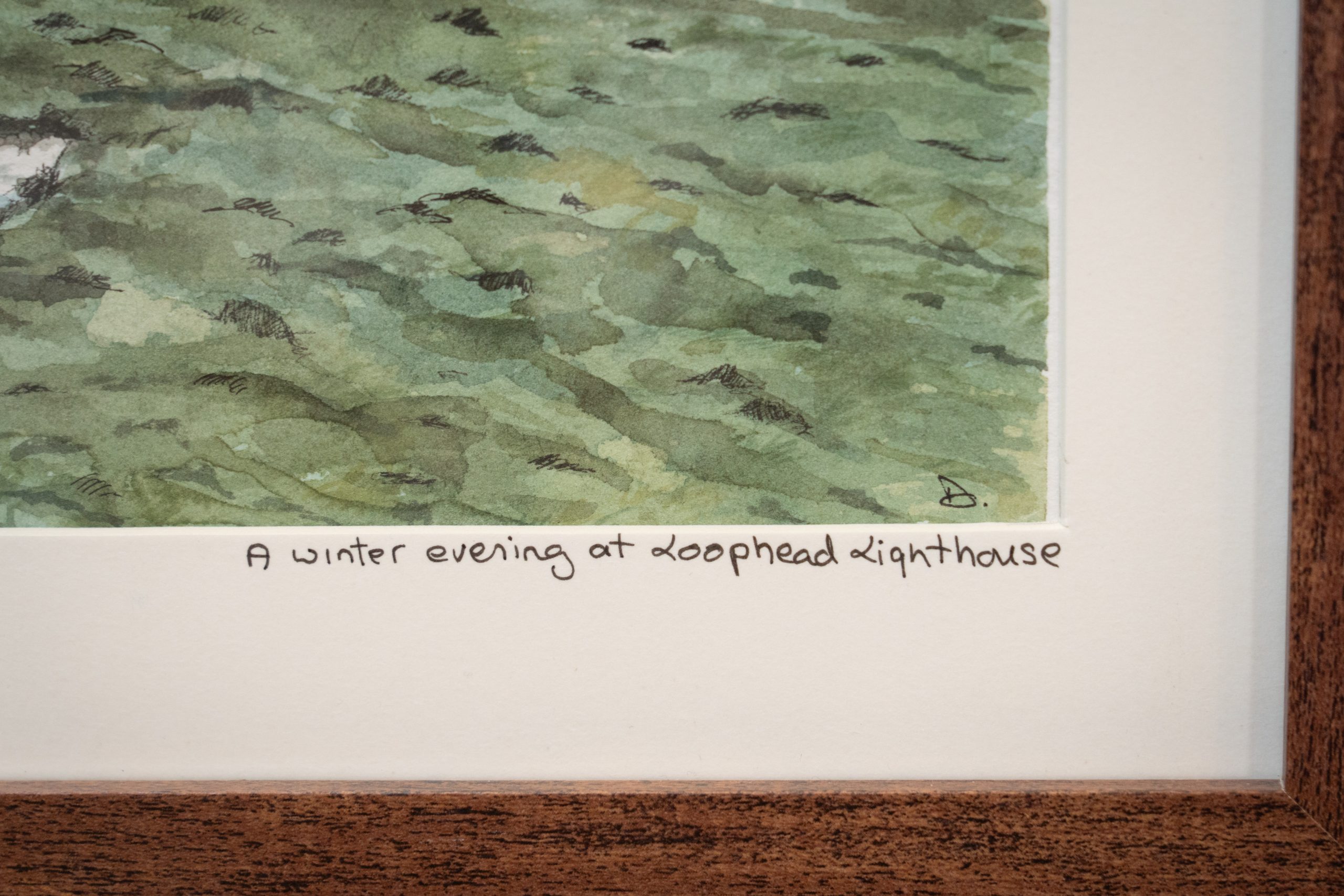 Loop Head Lighthouse Watercolour painting by D for Kilbaha Gallery Ireland original painting beautiful gift Irish interiors Shannon Estuary Ireland tourism Ireland original contemporary Irish art