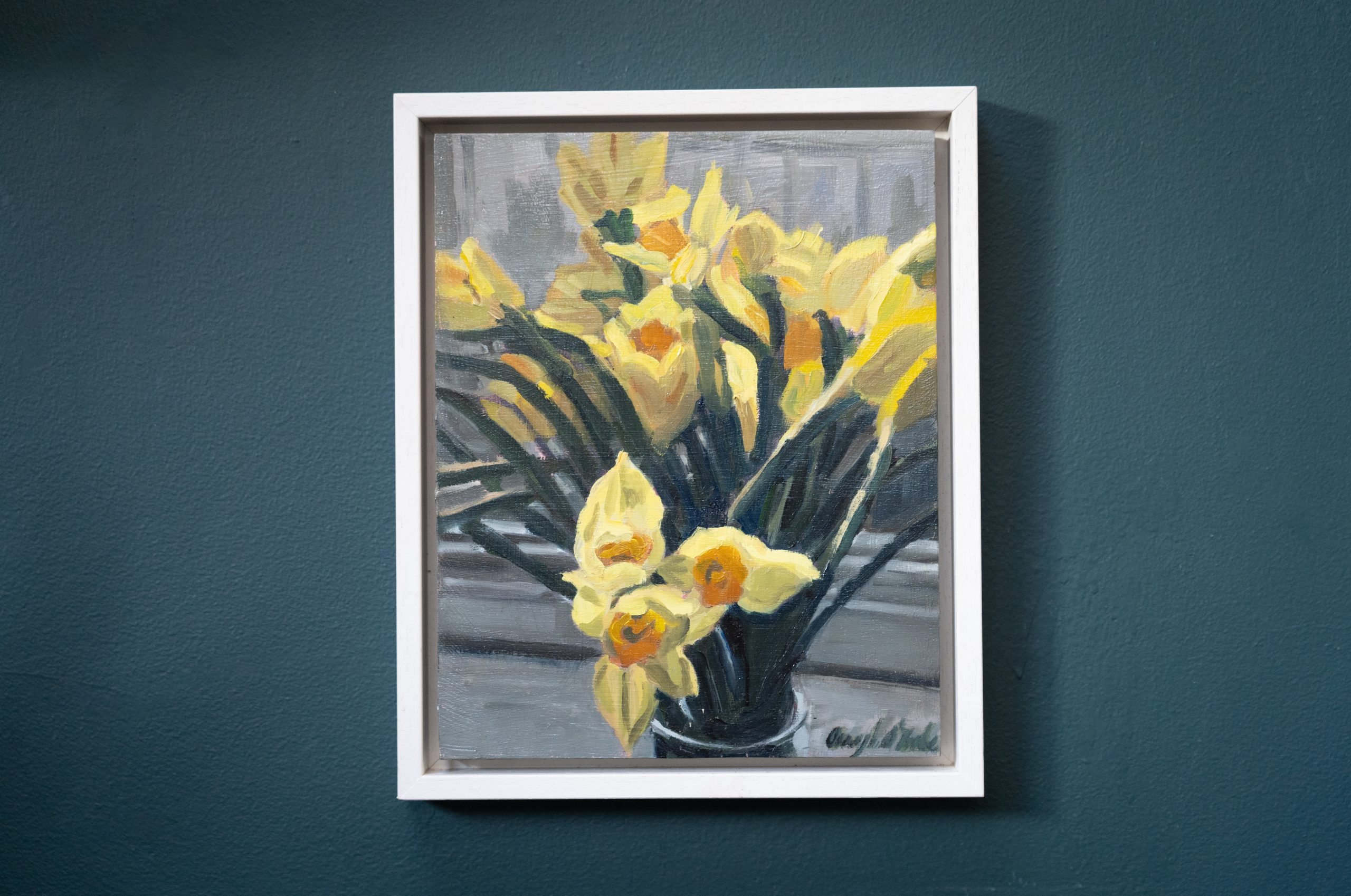 Oonagh O Toole contemporary Irish artist Oil on canvas framed original Irish contemporary art native wild flowers daffodils beautiful paintings Irish Interiors collectable work