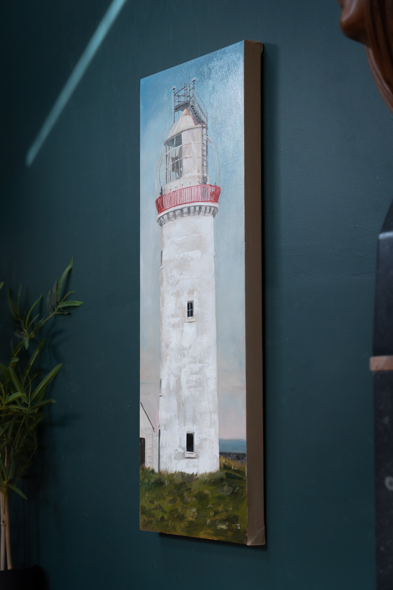 Loop Head Lighthouse Great Lighthouses of Ireland Peninsula Ireland the artist signing their work as D oil on canvas painting lighthouse original Irish art wild atlantic way ireland