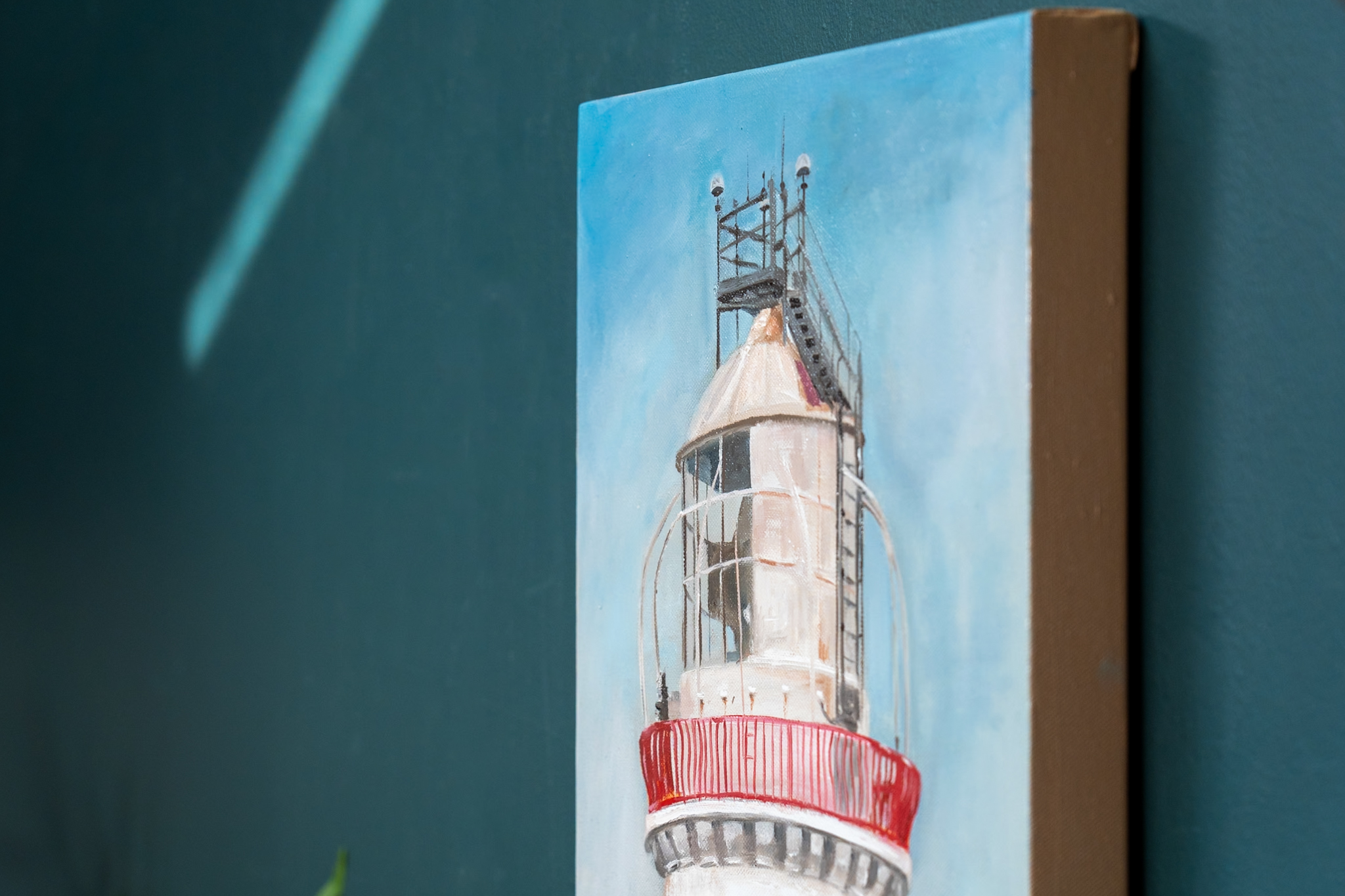 Loop Head Lighthouse Great Lighthouses of Ireland Peninsula Ireland the artist signing their work as D oil on canvas painting lighthouse original Irish art wild atlantic way ireland