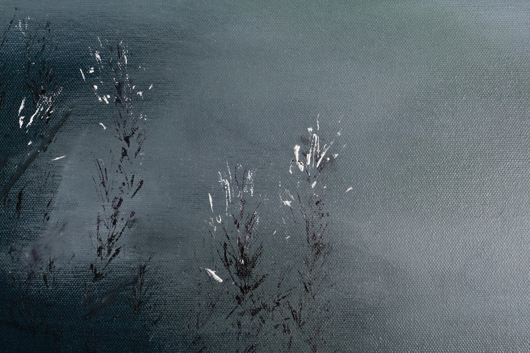 Enigmatic Woods Mary Rose Keane beautifully atmospheric oil on canvas misty mountains forest scene beautifully resonant calming interiors large art work for interior space