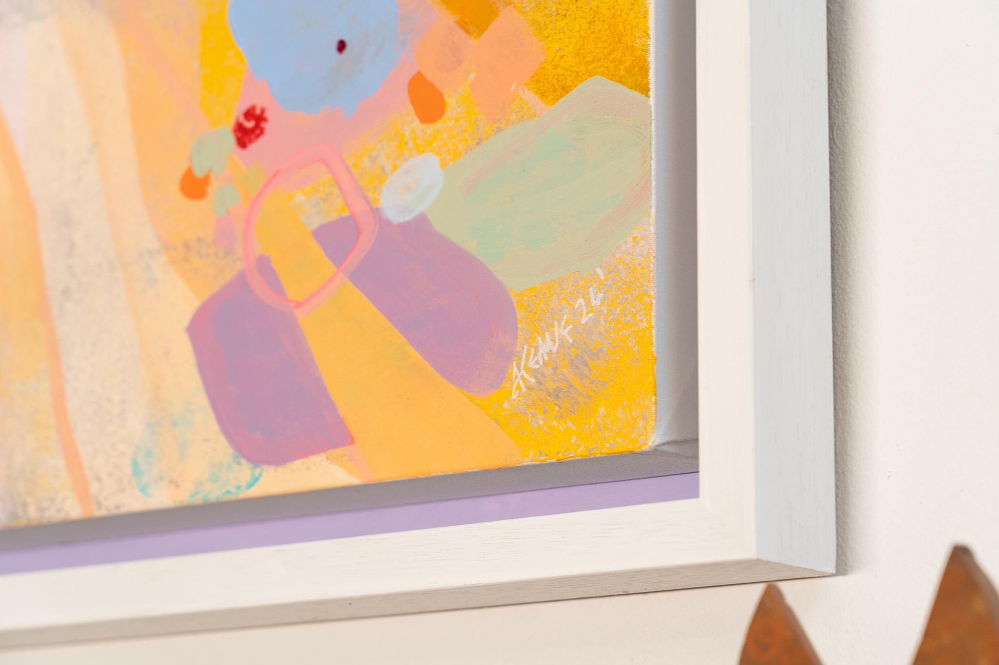 Explorious Mary Rose Keane beautiful abstract colourful large painting full of energy gentle pastel colour palette expresionism Original Irish Art acrylics handling of colour interior spaces
