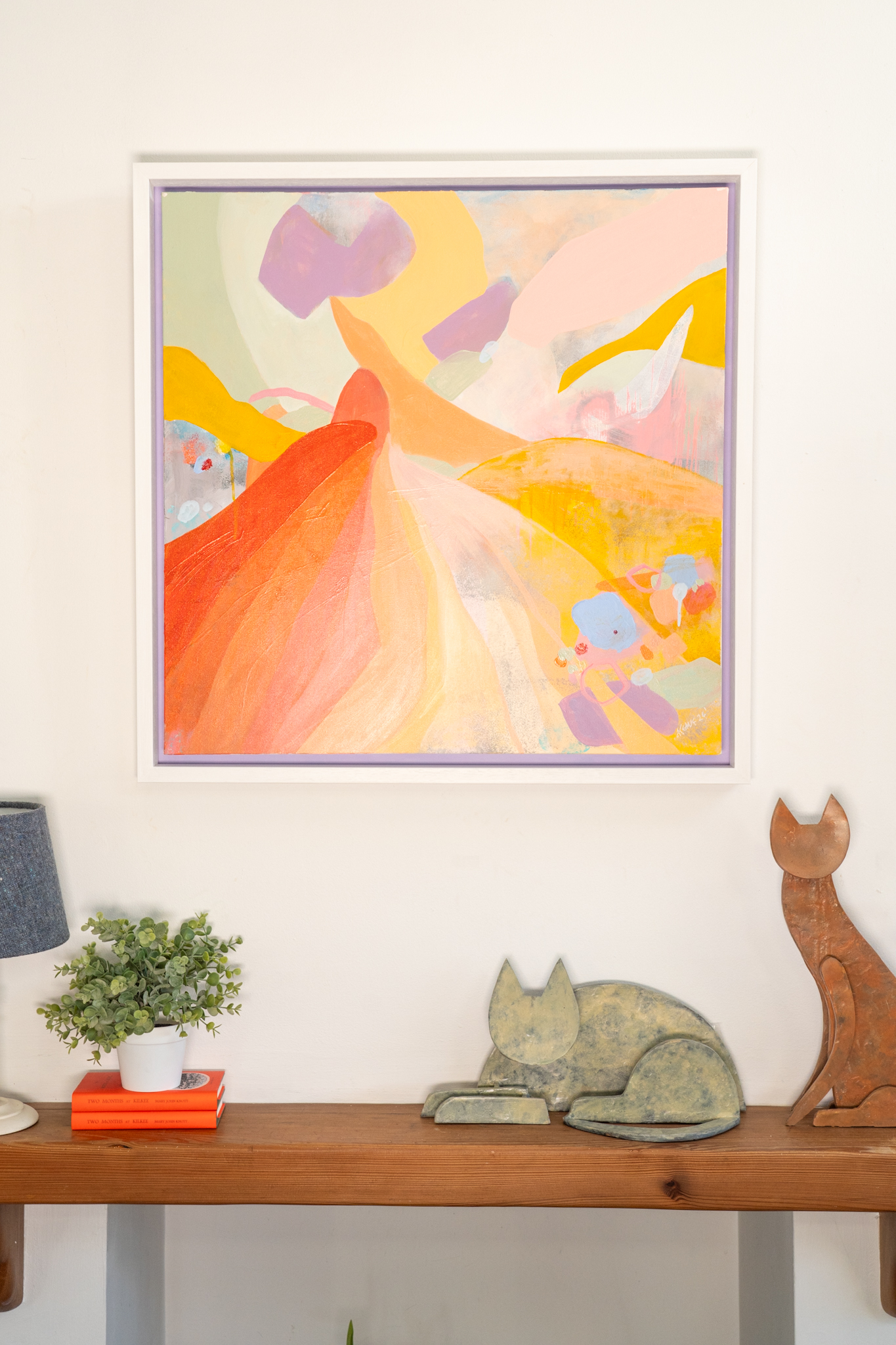 Explorious Mary Rose Keane beautiful abstract colourful large painting full of energy gentle pastel colour palette expresionism Original Irish Art acrylics handling of colour interior spaces