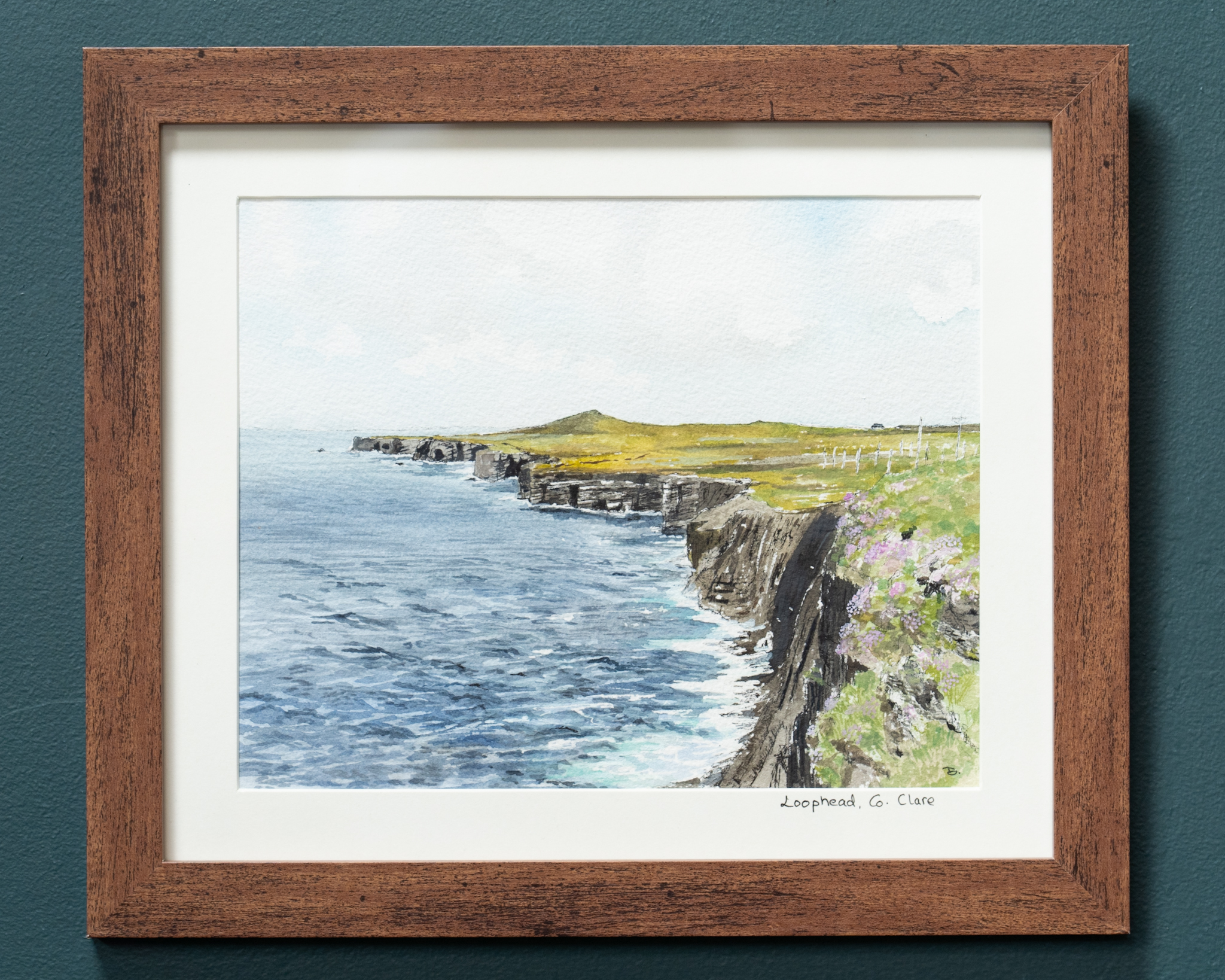 The artist signing their work as D Original Irish art watercolour painting waterways seascape WAW rivers boats river boats art beautiful piece of art by contemporary Irish artist D Kilbaha Gallery Ireland
