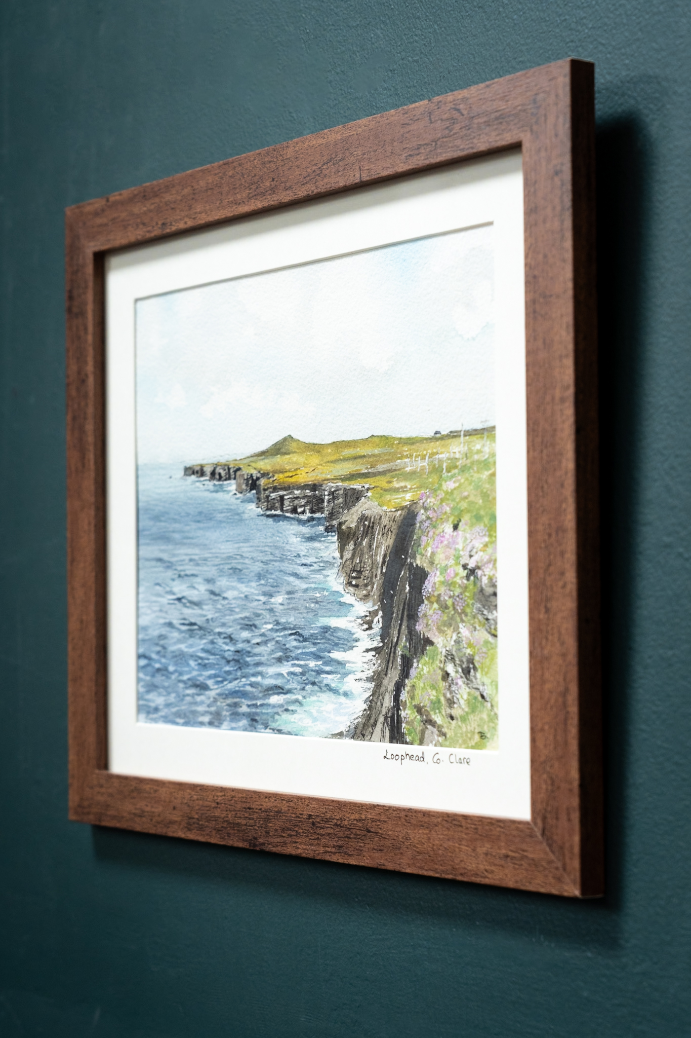 The artist signing their work as D Original Irish art watercolour painting waterways seascape WAW rivers boats river boats art beautiful piece of art by contemporary Irish artist D Kilbaha Gallery Ireland