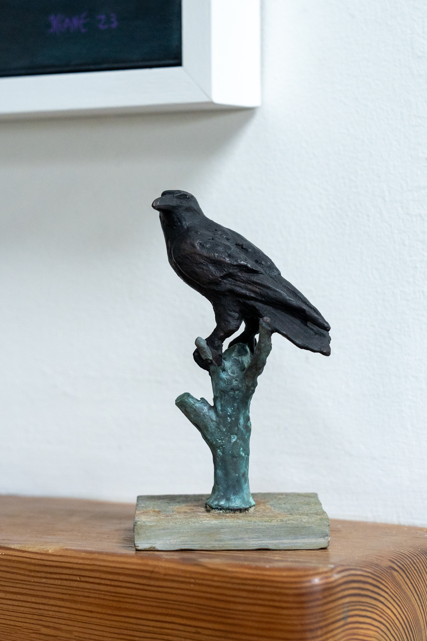 Adam Pomeroy Bronze Raven Ireland Irish art original Irish art bronze editions beautiful sculpture bronze foundry Irish art original work sculptor Ireland Irish art statue gift exhibit interiors