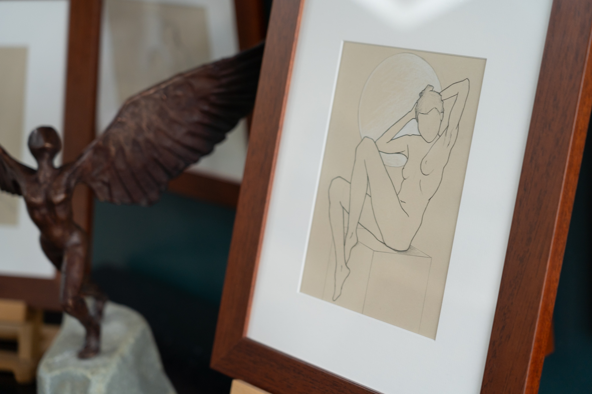 Adam Pomeroy Life Drawings female figures original drawings Ireland Irish art beautiful interiors study gallery wall sketches Irish art original work collectable artist Kilbaha Gallery