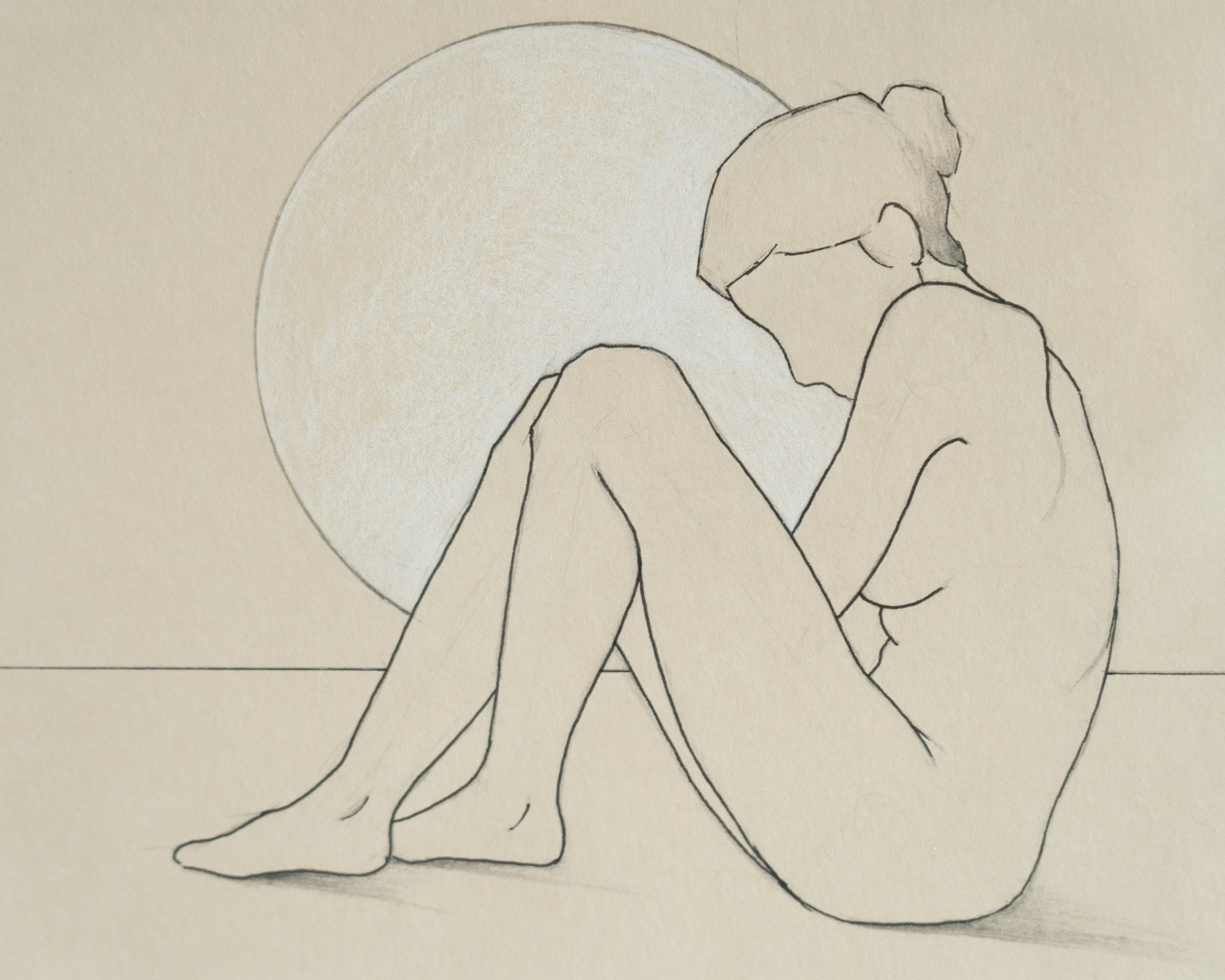 Adam Pomeroy Life Drawings female figures original drawings Ireland Irish art beautiful interiors study gallery wall sketches Irish art original work collectable artist Kilbaha Gallery