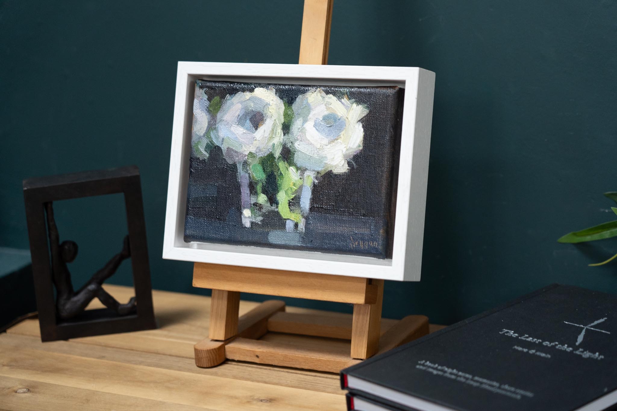 Bairbre Duggan Irish art flowers white blooms beautiful painting original art collectable piece oil on canvas framed painting interiors gift unique lovely home decor kilbaha Gallery