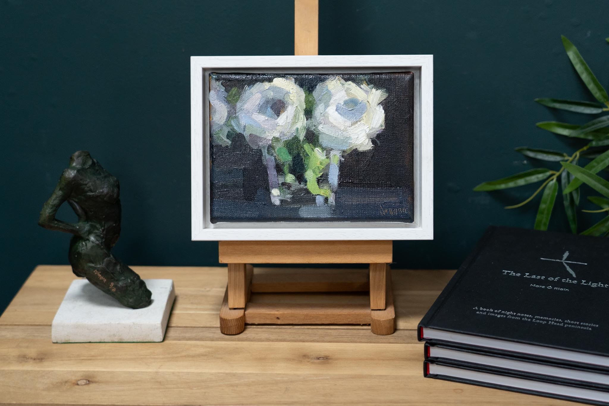 Bairbre Duggan Irish art flowers white blooms beautiful painting original art collectable piece oil on canvas framed painting interiors gift unique lovely home decor kilbaha Gallery