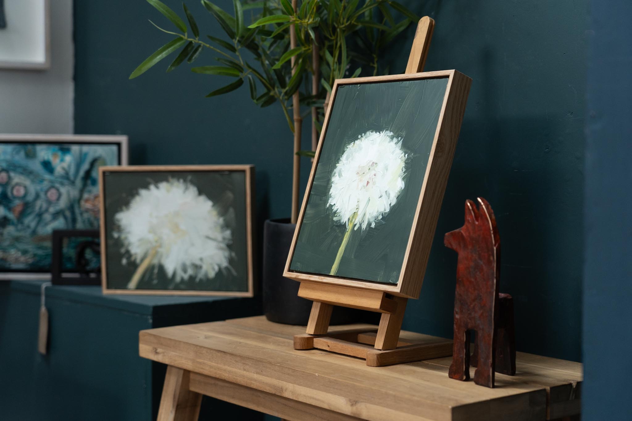 Kaye Maahs Beautiful dandelion lifecycle RHA RA London Irish artist Original Irish art beautiful collectable work Ireland painting artist Ireland Interiors contemporary homes modern spaces Kilbaha Gallery flowers