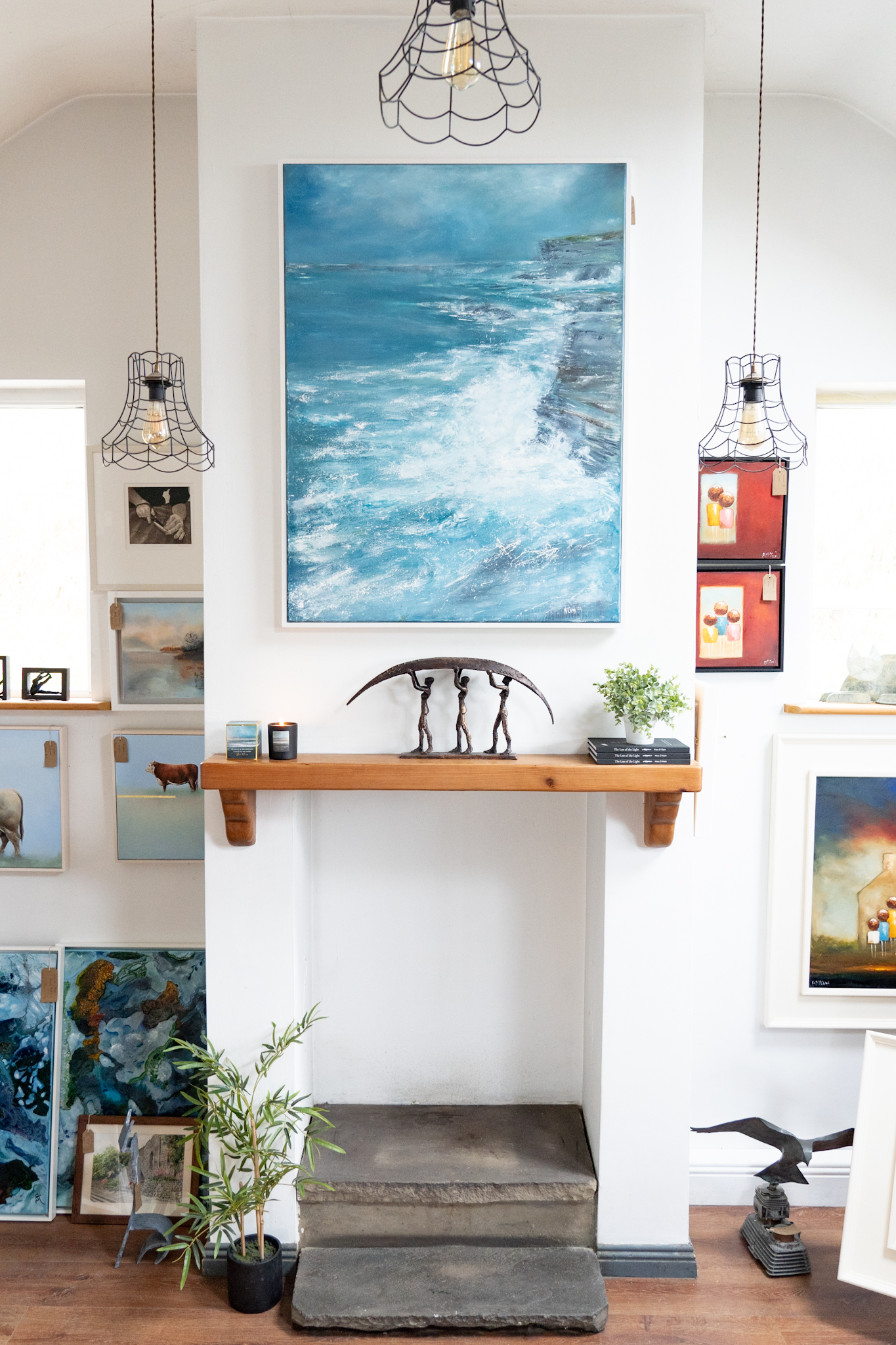 Fiona ni Chuinn Ireland WAW Irish art original art oil painting Atlantic Ocean Ireland Seascape Kilbaha Gallery interiors