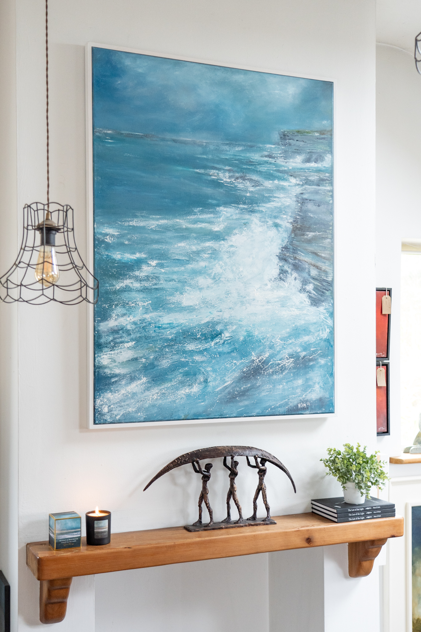 Fiona ni Chuinn Ireland WAW Irish art original art oil painting Atlantic Ocean Ireland Seascape Kilbaha Gallery interiors