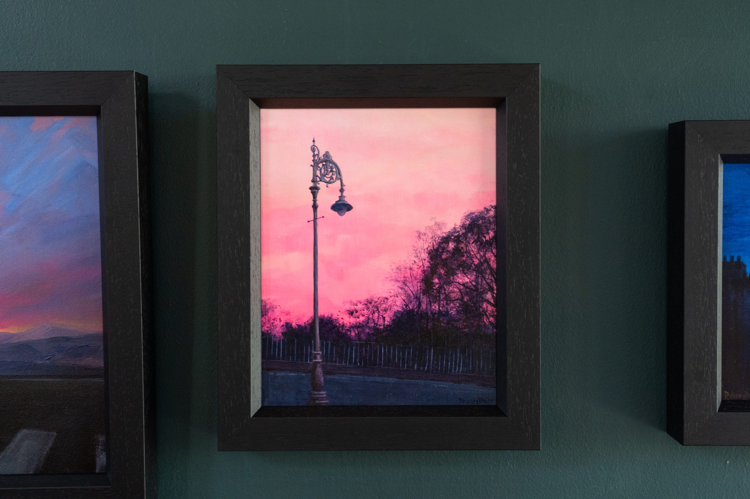 Delaney Davis urban art streetscapes beautiful skies pink sky blue sky gorgeous painting collectable work Irish art American Irish artist Kilbaha Gallery Interiors