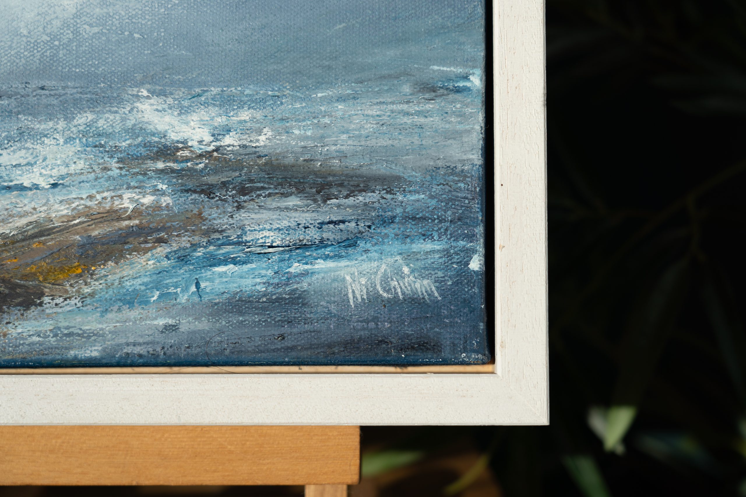 Fiona ni Chuinn contemporary Irish artist oil on canvas seascapes Ireland West of Ireland Atlantic Ocean waves drama and power of the ocean Irish interiors perfect gift painting art