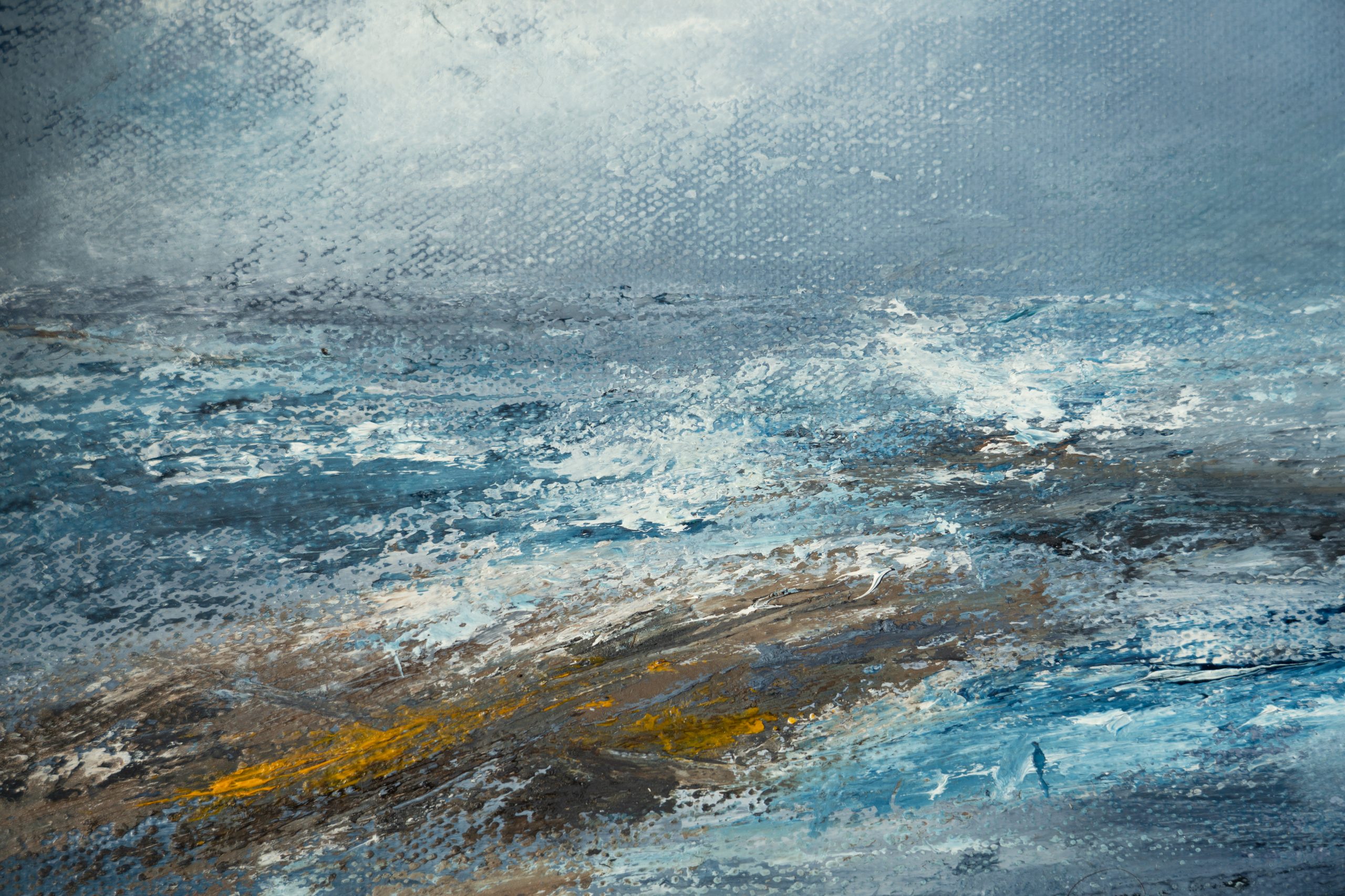 Fiona ni Chuinn contemporary Irish artist oil on canvas seascapes Ireland West of Ireland Atlantic Ocean waves drama and power of the ocean Irish interiors perfect gift painting art