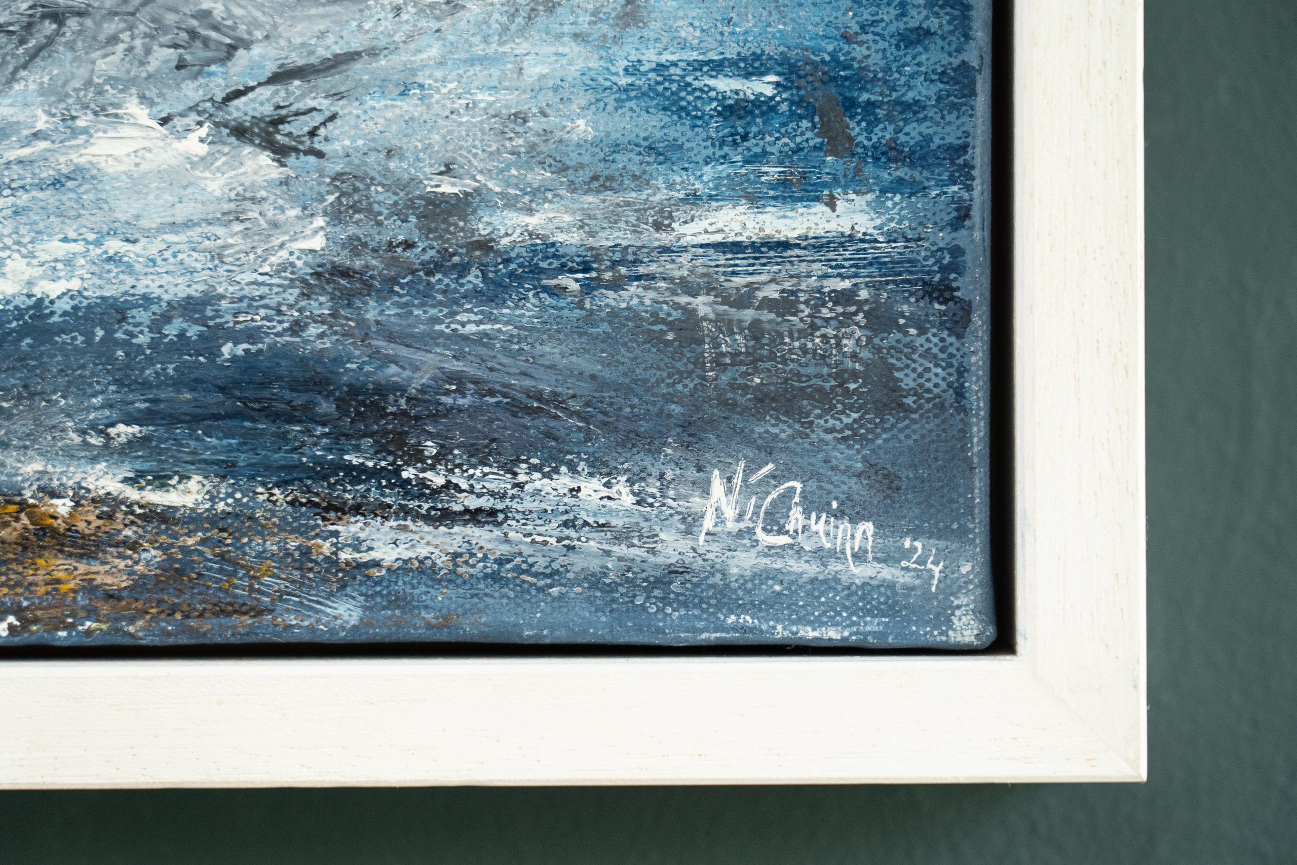 Fiona ni Chuinn contemporary Irish artist oil on canvas seascapes Ireland West of Ireland Atlantic Ocean waves drama and power of the ocean Irish interiors perfect gift painting art