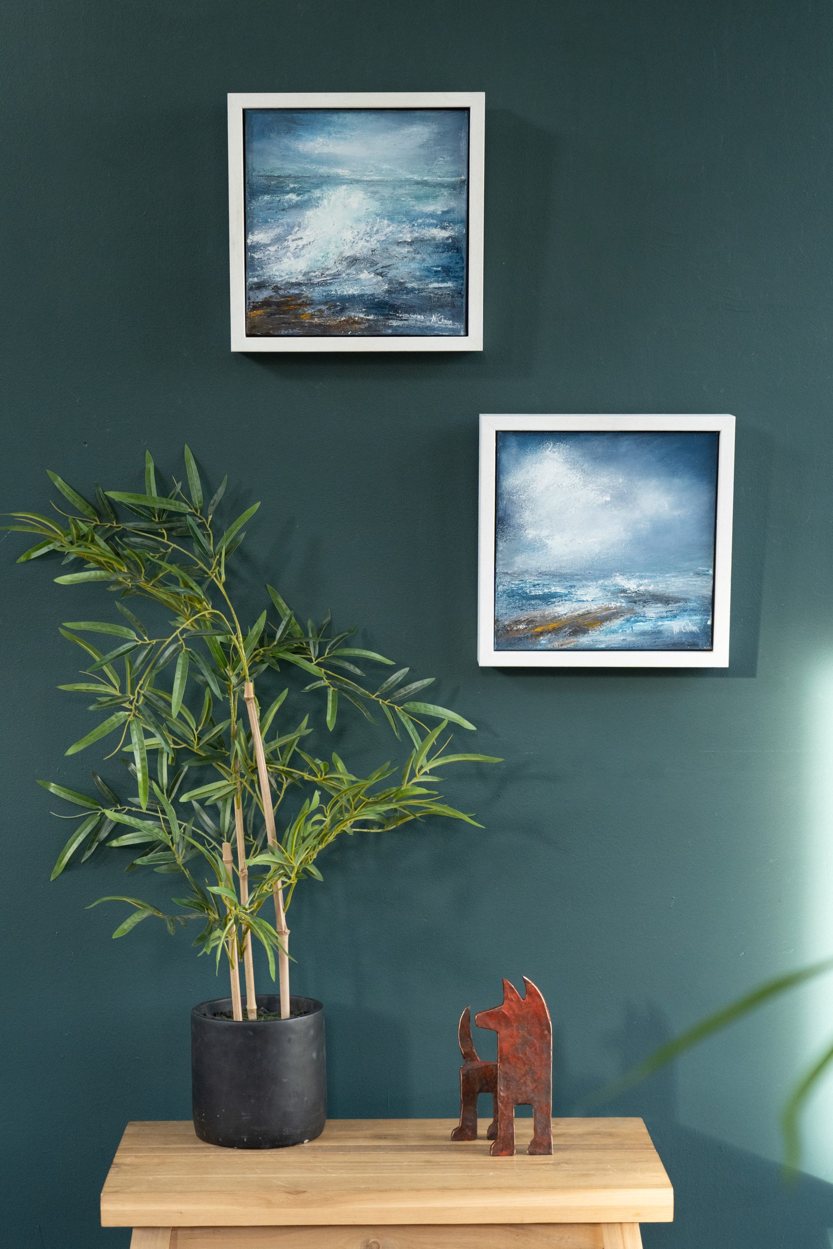 Fiona ni Chuinn contemporary Irish artist oil on canvas seascapes Ireland West of Ireland Atlantic Ocean waves drama and power of the ocean Irish interiors perfect gift painting art