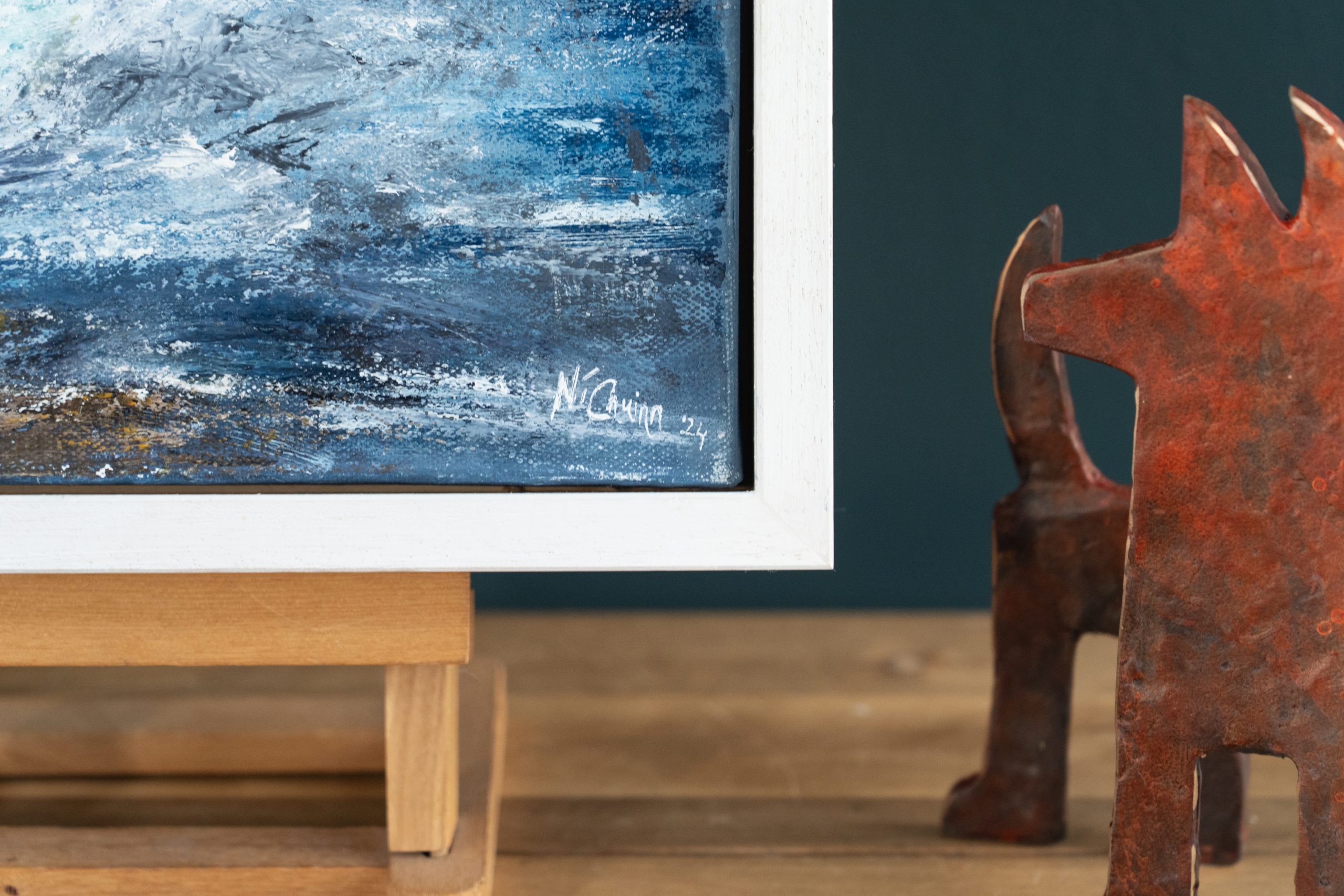 Fiona ni Chuinn contemporary Irish artist oil on canvas seascapes Ireland West of Ireland Atlantic Ocean waves drama and power of the ocean Irish interiors perfect gift painting art