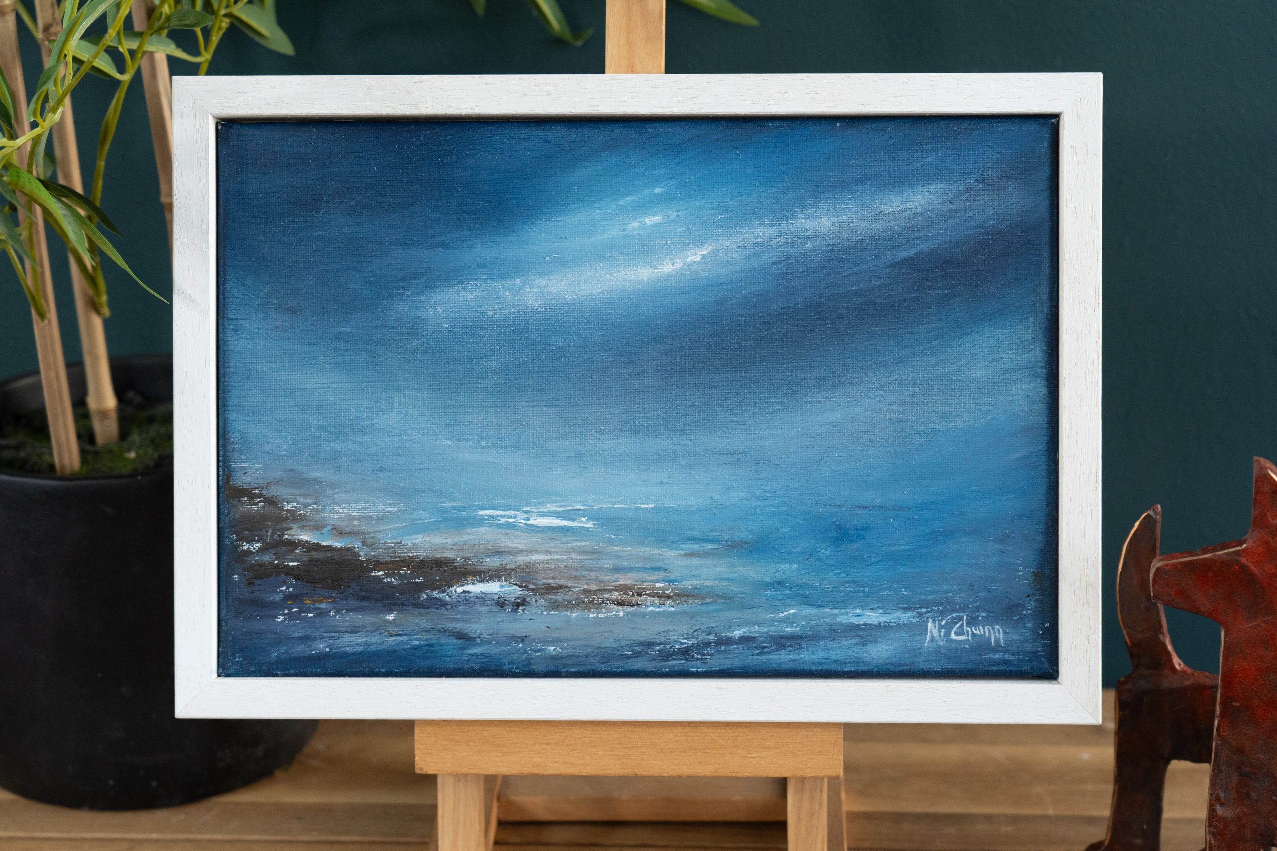 Fiona ni Chuinn contemporary Irish artist oil on canvas seascapes Ireland West of Ireland Atlantic Ocean waves drama and power of the ocean Irish interiors perfect gift painting art