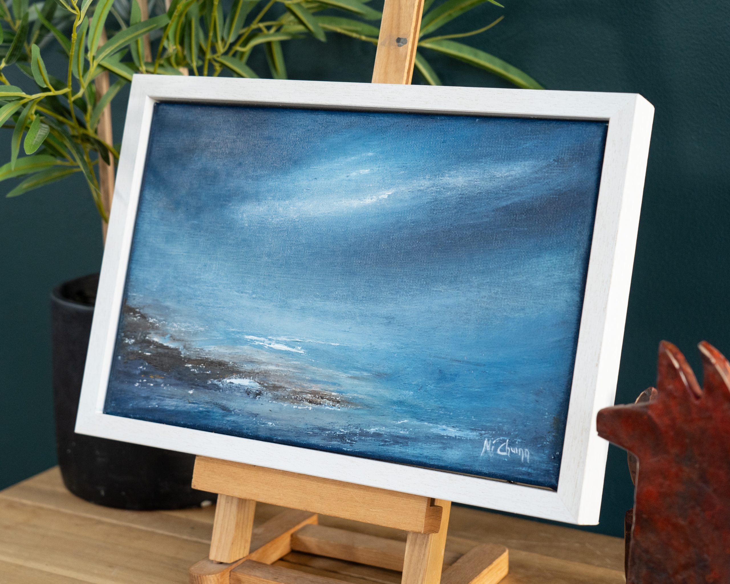 Fiona ni Chuinn contemporary Irish artist oil on canvas seascapes Ireland West of Ireland Atlantic Ocean waves drama and power of the ocean Irish interiors perfect gift painting art