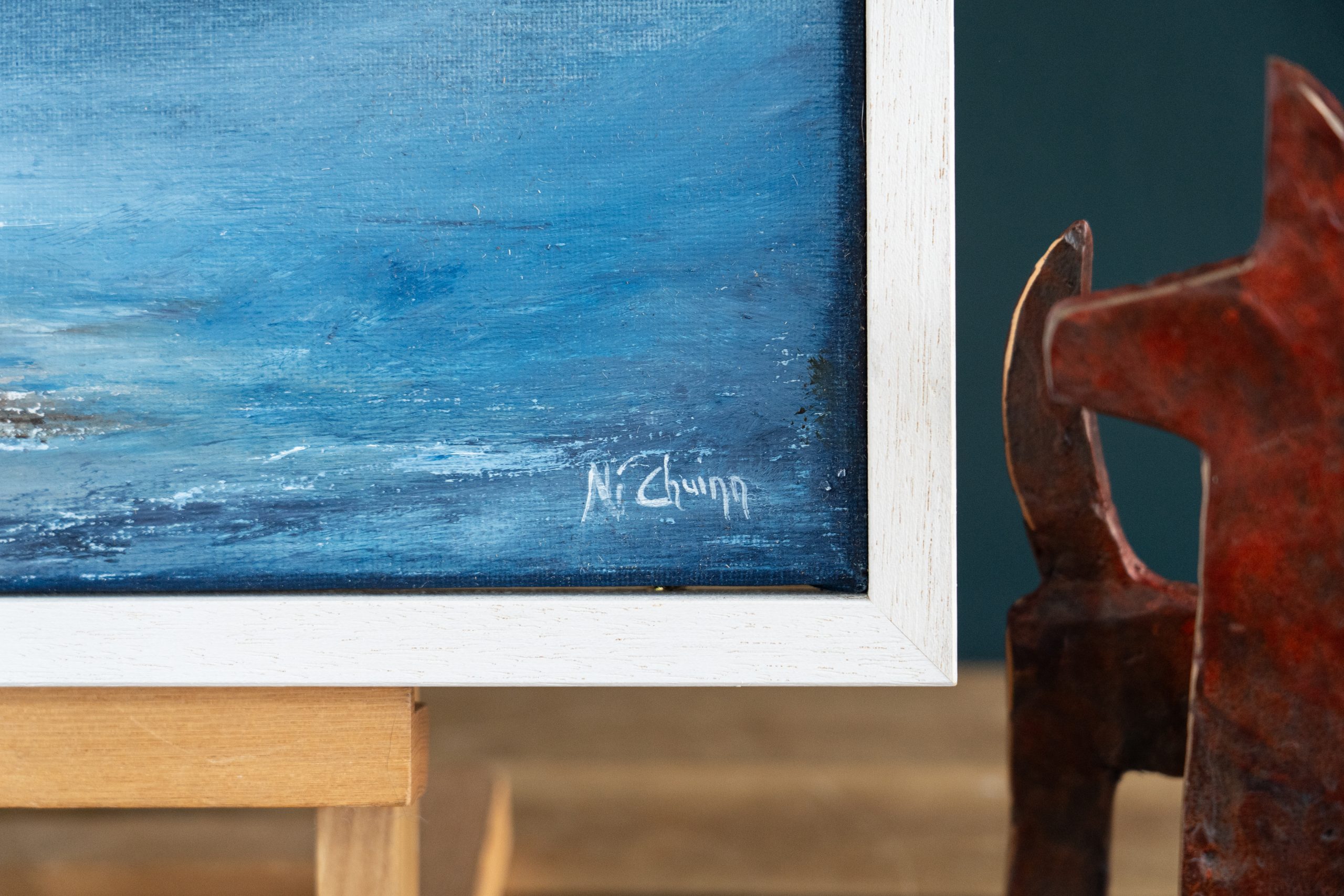 Fiona ni Chuinn contemporary Irish artist oil on canvas seascapes Ireland West of Ireland Atlantic Ocean waves drama and power of the ocean Irish interiors perfect gift painting art