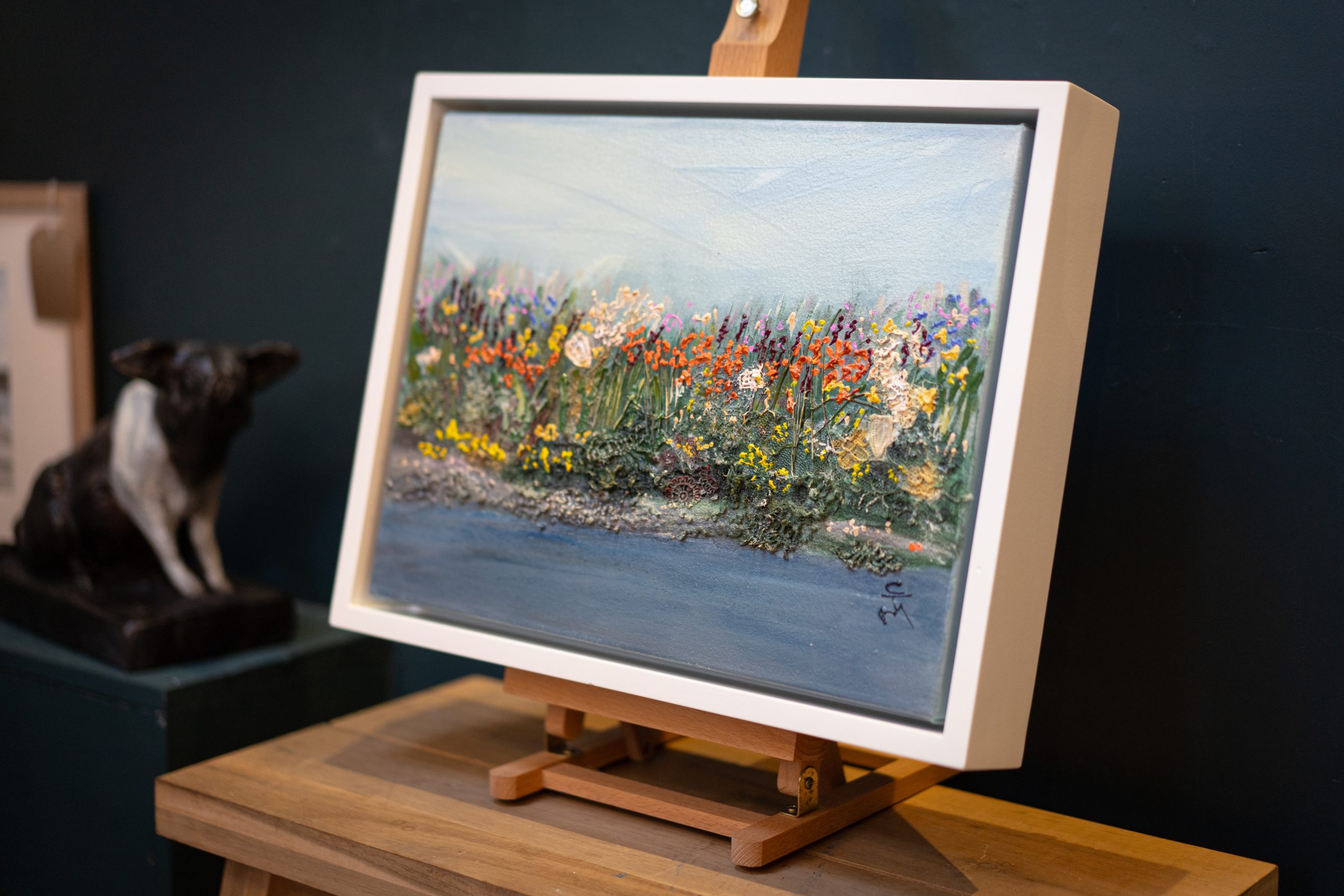 Carmel Madigan Original Irish Art Hedgreows Wildflowers mixed media gorgeous painting Irish Interiors Irish art and Interiors
