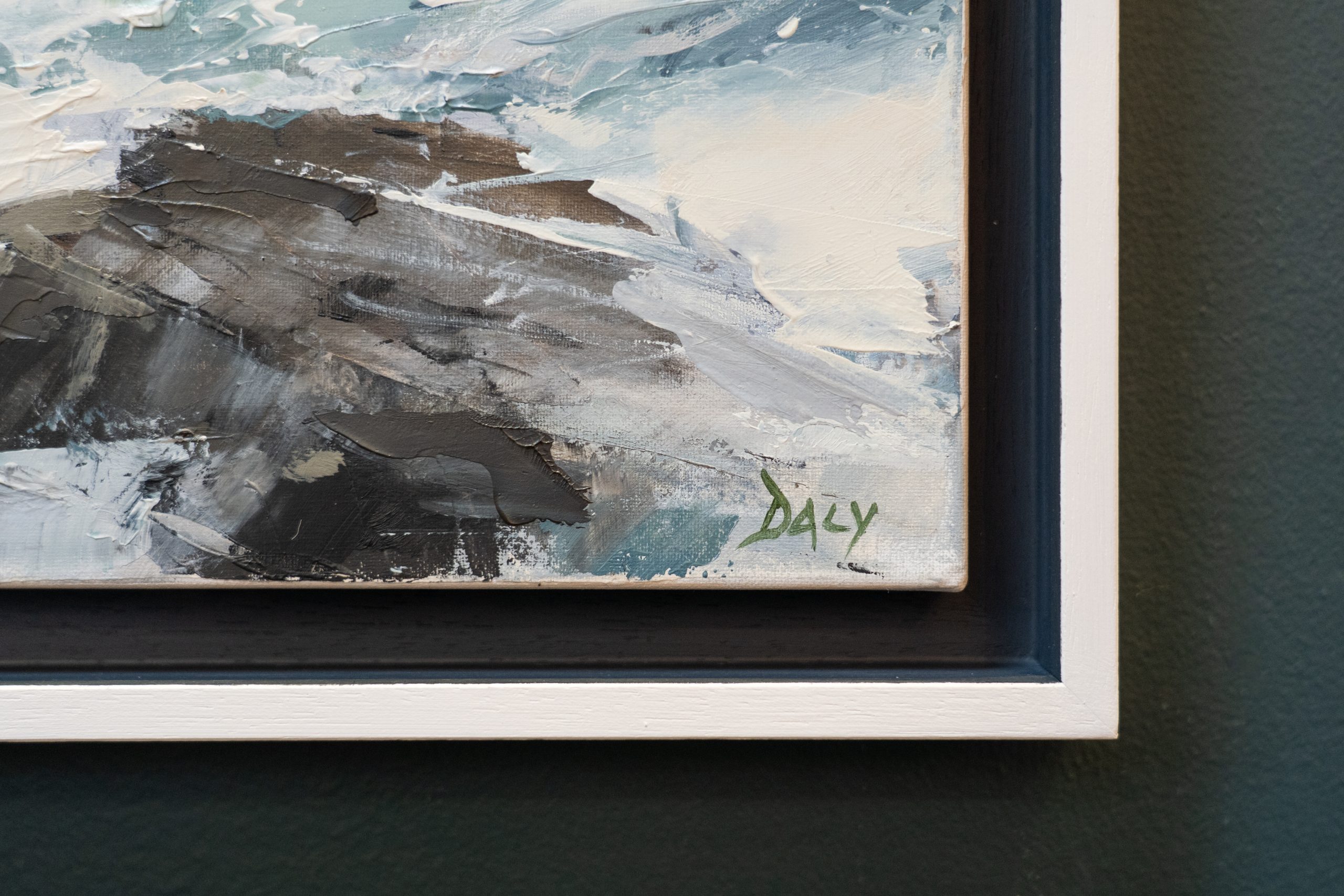 Ivan Daly original Irish art seascape Ireland West of Ireland Irish art oil paintings Irish Interiors contemporary spaces art sea cliffs cliff coast Kilbaha Gallery