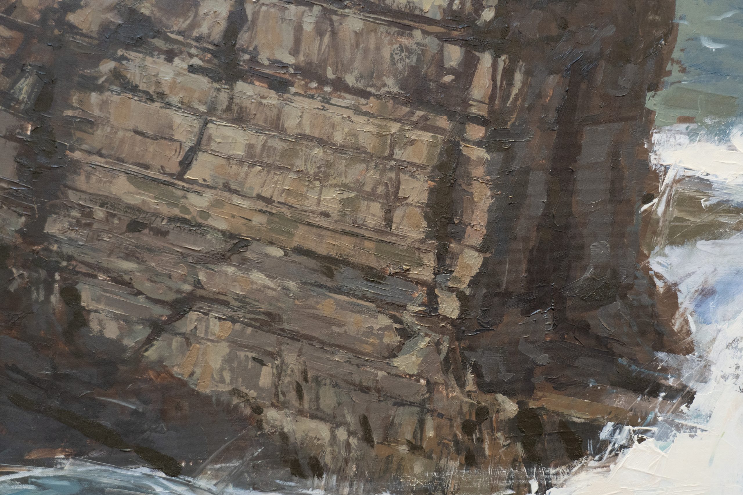 Ivan Daly original Irish art seascape Ireland West of Ireland Irish art oil paintings Irish Interiors contemporary spaces art sea cliffs cliff coast Kilbaha Gallery