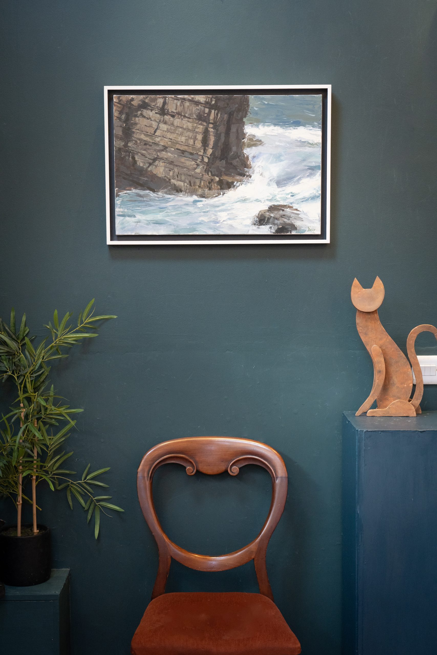 Ivan Daly original Irish art seascape Ireland West of Ireland Irish art oil paintings Irish Interiors contemporary spaces art sea cliffs cliff coast Kilbaha Gallery